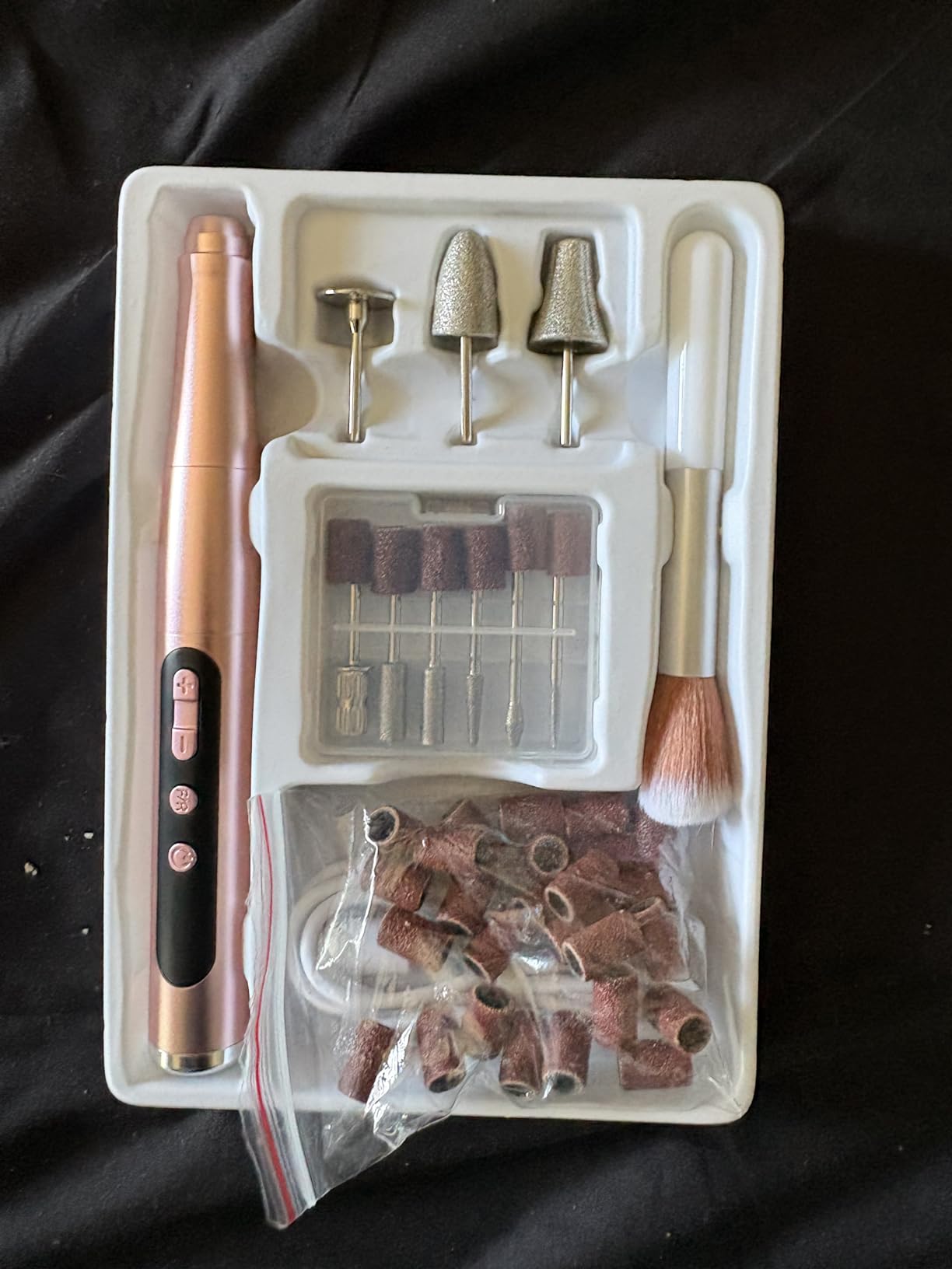 Cordless Nail Drill 35000RPM, Portable Electric Nail File for Acrylic Gel Nails, Professional Manicure Pedicure Kit, Rechargeable Pedicure Tools for feet with LCD Display, Low Noise Low Vibration customer photo 2
