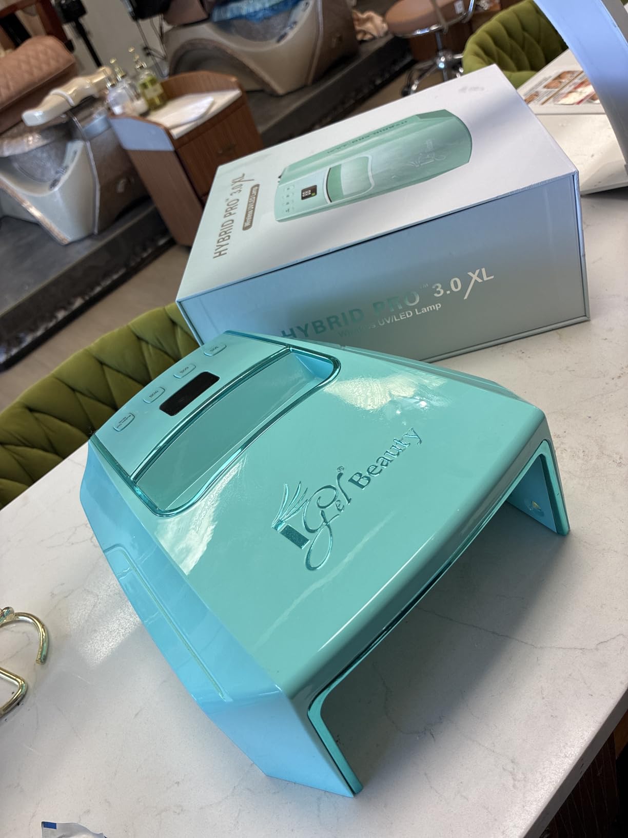 iGel Beauty Hybrid PRO 3.0 XL UV/LED Nail Lamp - Wireless Rechargeable 48W Nail Dryer, Extra Wide Full-Hand Curing, 9000mAh Battery customer photo 1