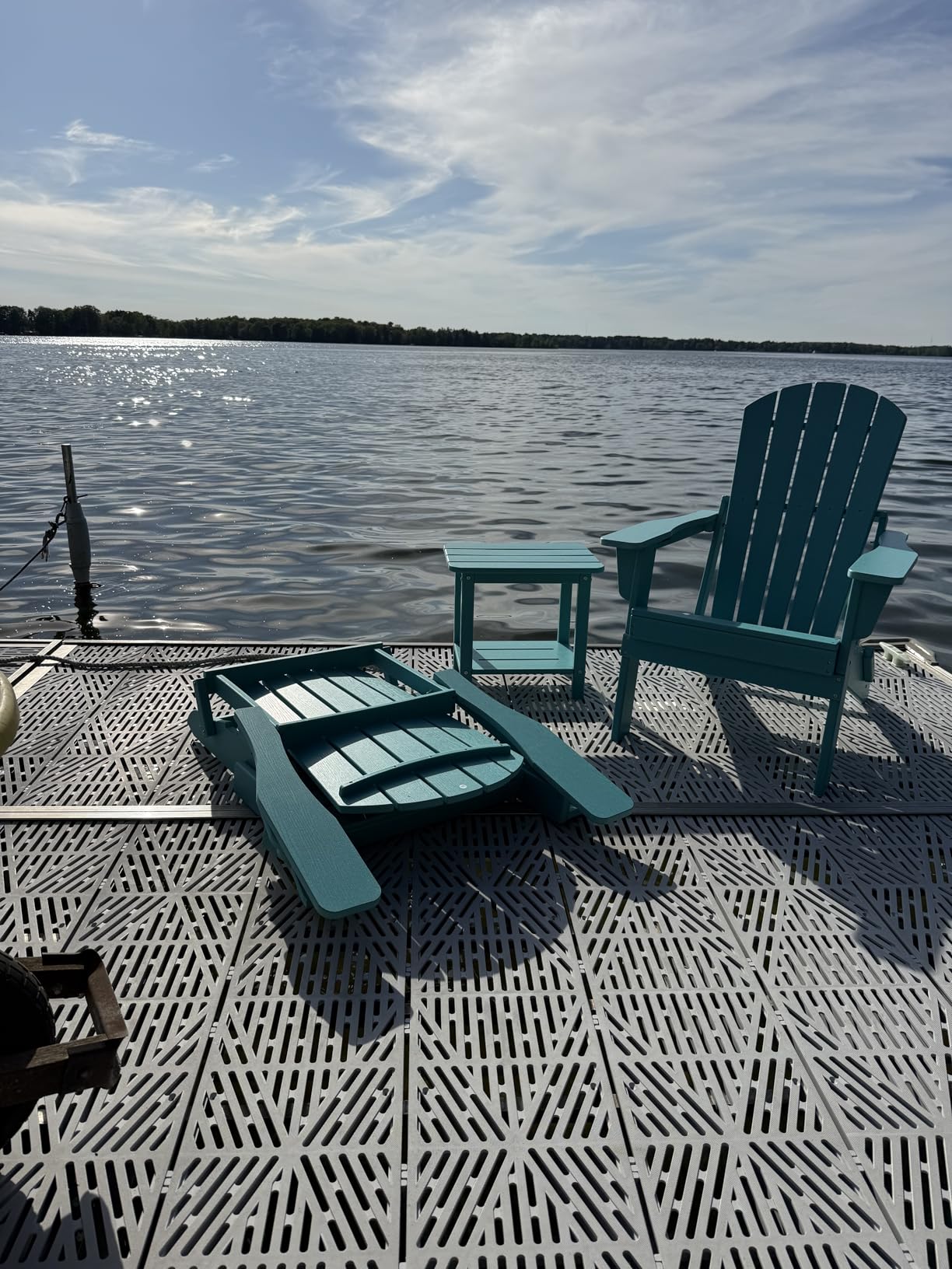 Folding Adirondack Chair 3-Piece Set - 38