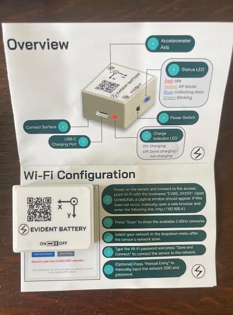 EVB Wi-Fi Vibration & Motion Sensor up to 6.66kHz | 6-Axis IMU (Accelerometer + Gyroscope) | Wi-Fi and AP Mode | API Software Portal | Sensor for Engineering Applications, EVs, & R&D Labs customer photo 1