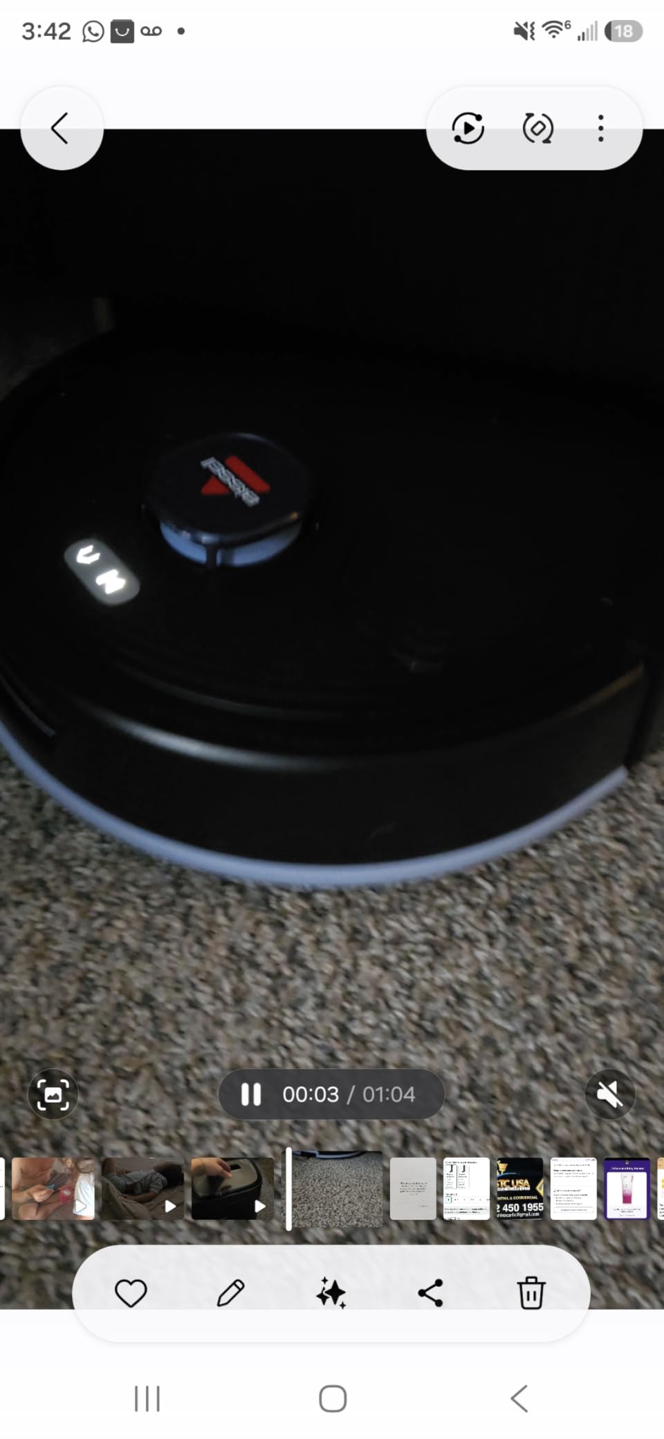 Bissell FlexClean FurForce Robot Vacuum & Mop with No Tangle Pet Brush Roll, LiDAR Navigation & Liftable Pad for Pet Hair Removal on Hard Floors & Rugs, 180min Runtime 60-Day Dust Collection, 4270L customer photo 1