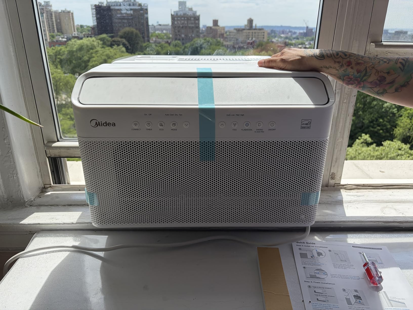 6,000 BTU U Shaped Smart Inverter Window Air Conditioner - Cools 250 Sq Ft, Ultra Quiet with Open Window Operation - Alexa/Google Assistant Compatible, 37% Energy Savings, Remote (2026 Edition) customer photo 2