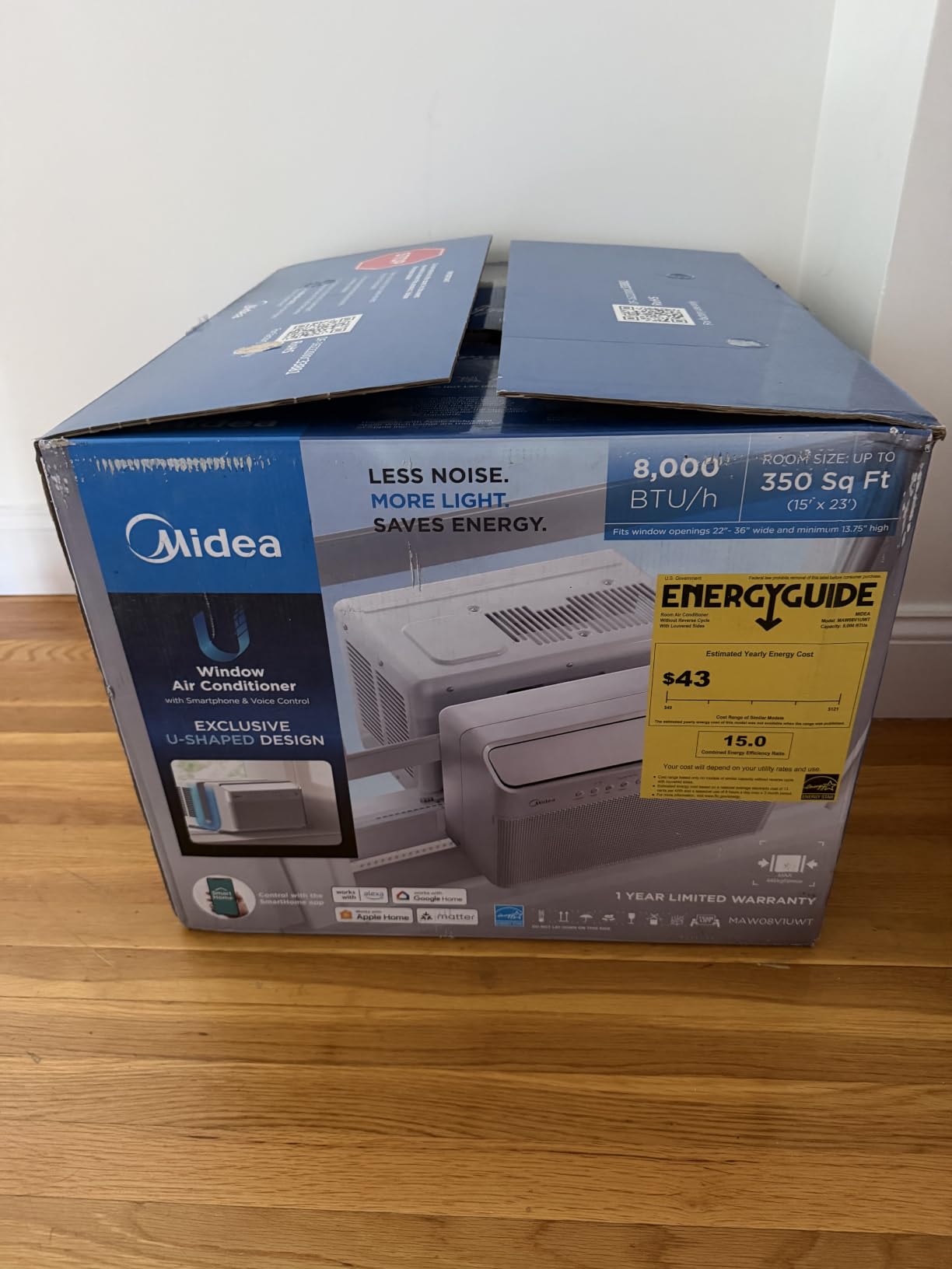8,000 BTU U Shaped Smart Inverter Window Air Conditioner - Cools 350 Sq Ft, Ultra Quiet with Open Window Operation - Alexa/Google Assistant Compatible, 37% Energy Savings, Remote (2026 Edition) customer photo 2