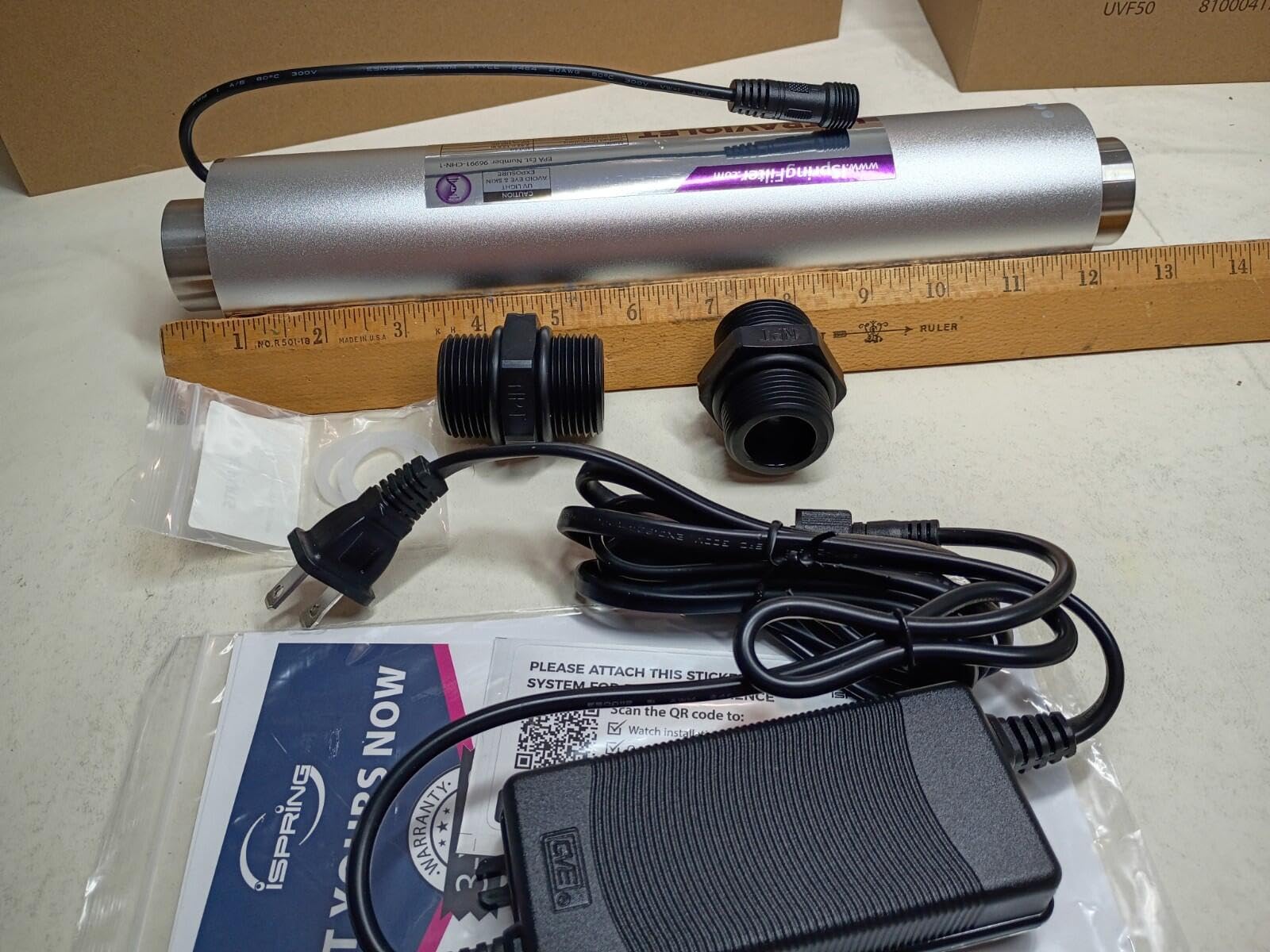 iSpring UVF50 LED UV Water Filter System, Whole House Ultraviolet Water Purifier Filter, Long-Life LED Design, Built-in Smart Flow Sensor Switch, Mercury-Free, Up to 13.2 GPM customer photo 1