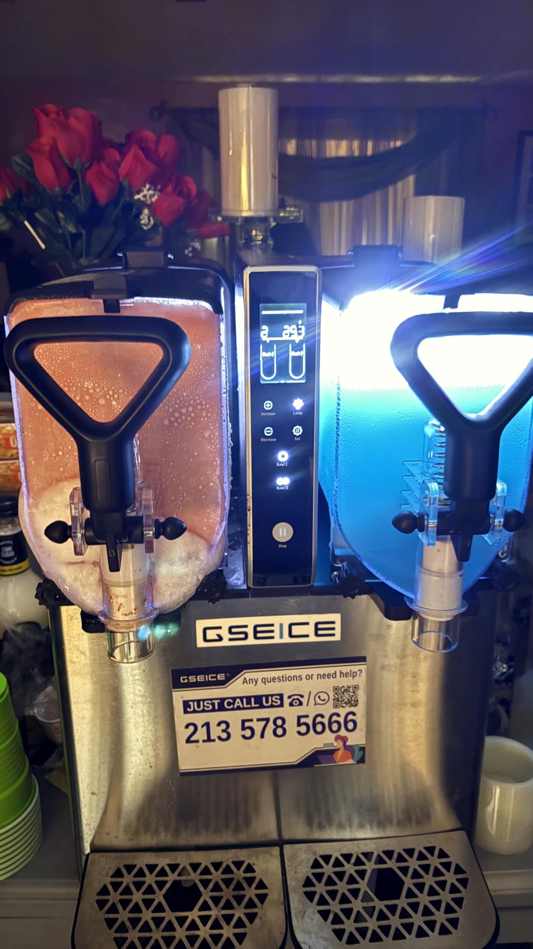 Slushie Machine, No Ice Needed, 1.05 Gallons x 2 Tank Slushy Machine with Food-Grade PC Tank for Home Party Bars, 400W Margarita Machine with Auto Clean for Slush, Juice customer photo 1