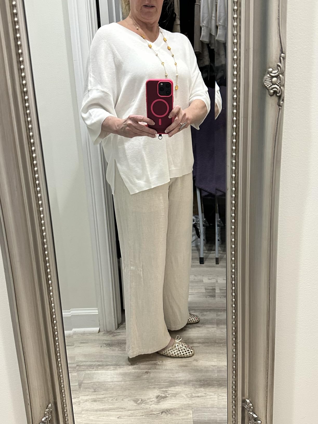 Women's Wool Blend Elbow Sleeve Summer Oversized Casual Sweater customer photo 2