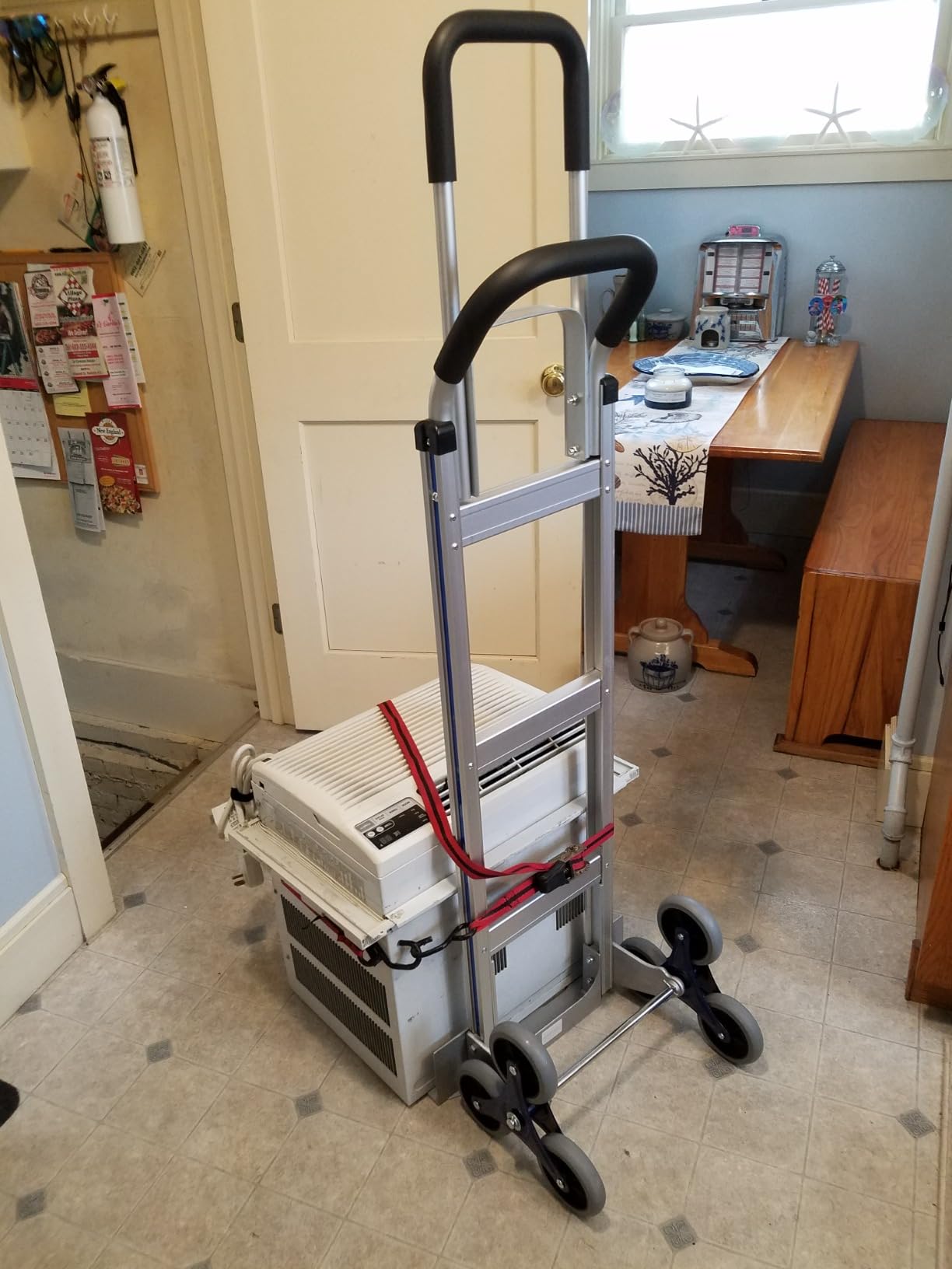 VEVOR Stair Climbing Cart 260 LBS, Portable Folding Aluminum Trolley Dolly for Stairs with Telescoping Handle, 6 Mute Wheels & 2 Ropes, Stair Climber Dolly for Home, Groceries, Warehouse customer photo 2