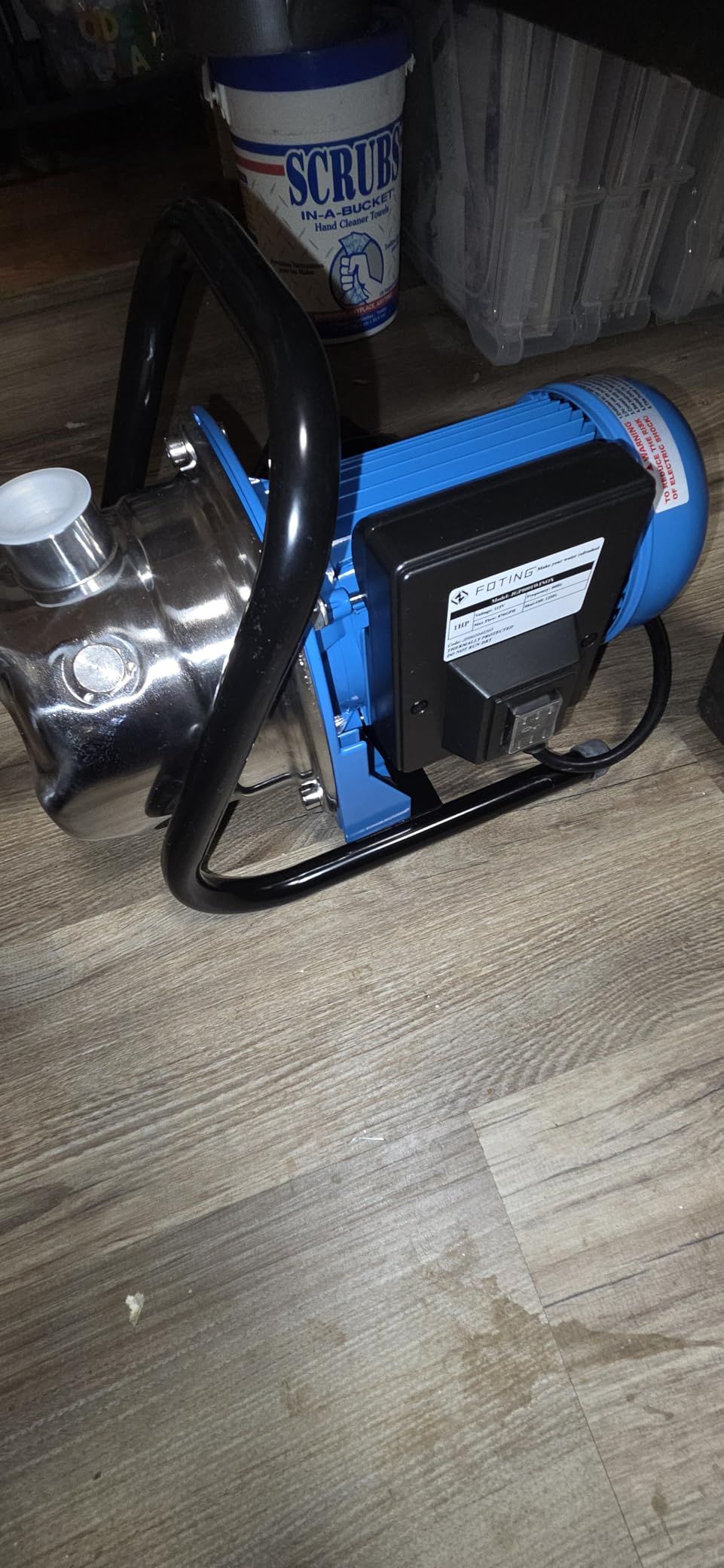 FOTING 1.5HP Shallow Well Pump with Pressure Tank, 1340GPH Automatic Irrigation Water Booster Jet Pump, Water Pumps Booster System 164FT 115V for Home Garden Lawn Farm, Blue customer photo 2