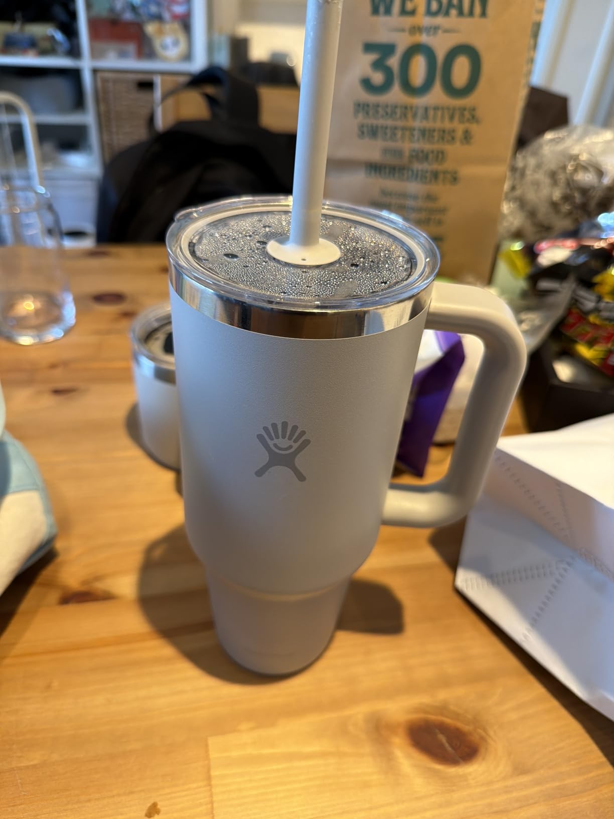 Hydro Flask Travel Tumbler with Handle, Clear Lid and Straw - Insulated Stainless Steel customer photo 1