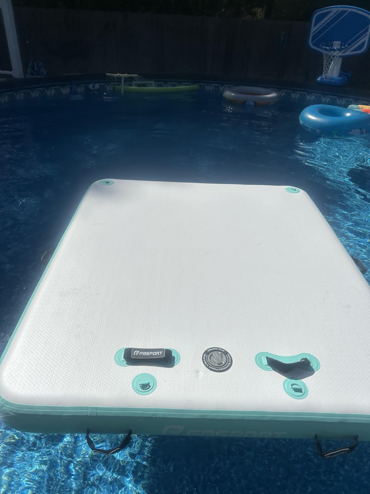 FBSPORT Inflatable Floating Dock Lake Floats for Adults, Floating Docks Platform Island Raft, Non-Slip Inflatable Water Dock Mat for Pool Beach Ocean 10ft 8ft 6ft customer photo 1