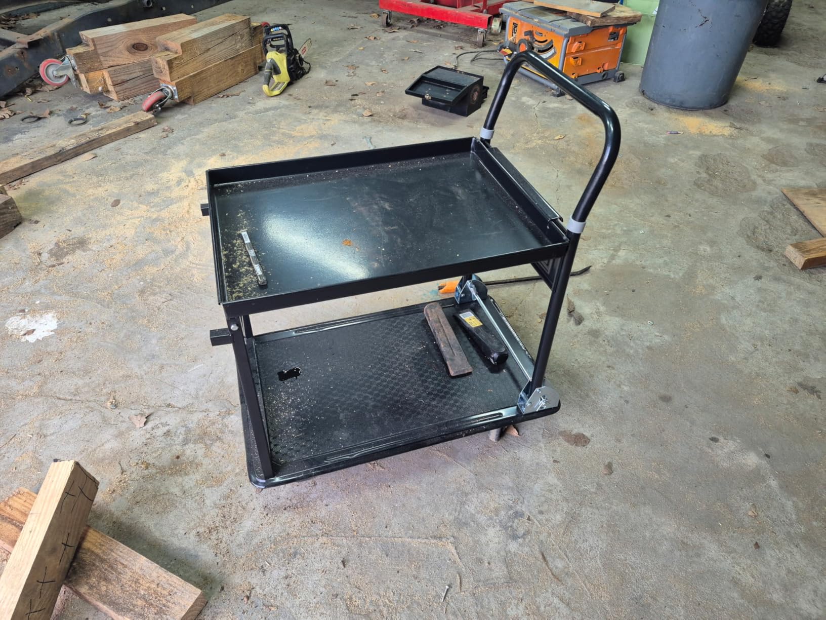 VEVOR Heavy Duty Platform Truck, 2000 LBS Industrial Steel Flatbed Cart with 360° Swivel Wheels, Platform Push Cart Dolly, Easy Storage for Warehouse/Garage/Moving/Garden (48