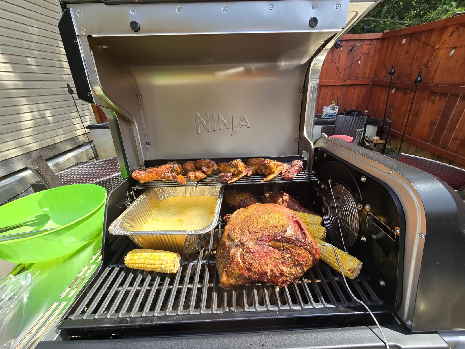 Ninja FlexFlame ProConnect Grill & Smoker | 5-in-1 Smart Cooking System | Electric & Propane | App-Connected | 3-Burner Digital Control | Roast, Griddle & Pizza Maker | Black/Gold | PG305 customer photo 1