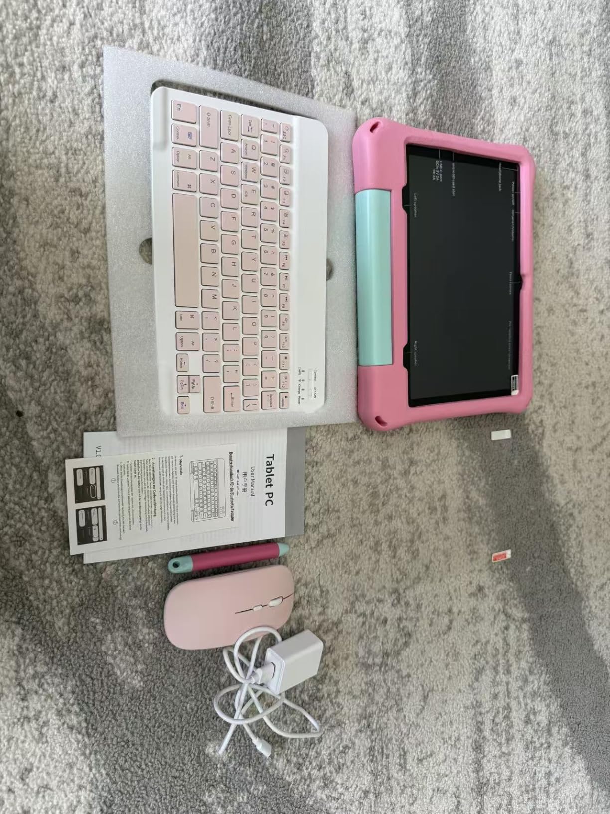 aiprotablet Kids Tablet, Android 16 Tablet for Kids 10 inch Octa-Core 2.2GHz with Case, 30GB RAM 64GB ROM, 2TB Expand, Parental Control, Dual Camera, BT, WiFi, with Keyboard Mouse Stylus, Gift (Pink) customer photo 2