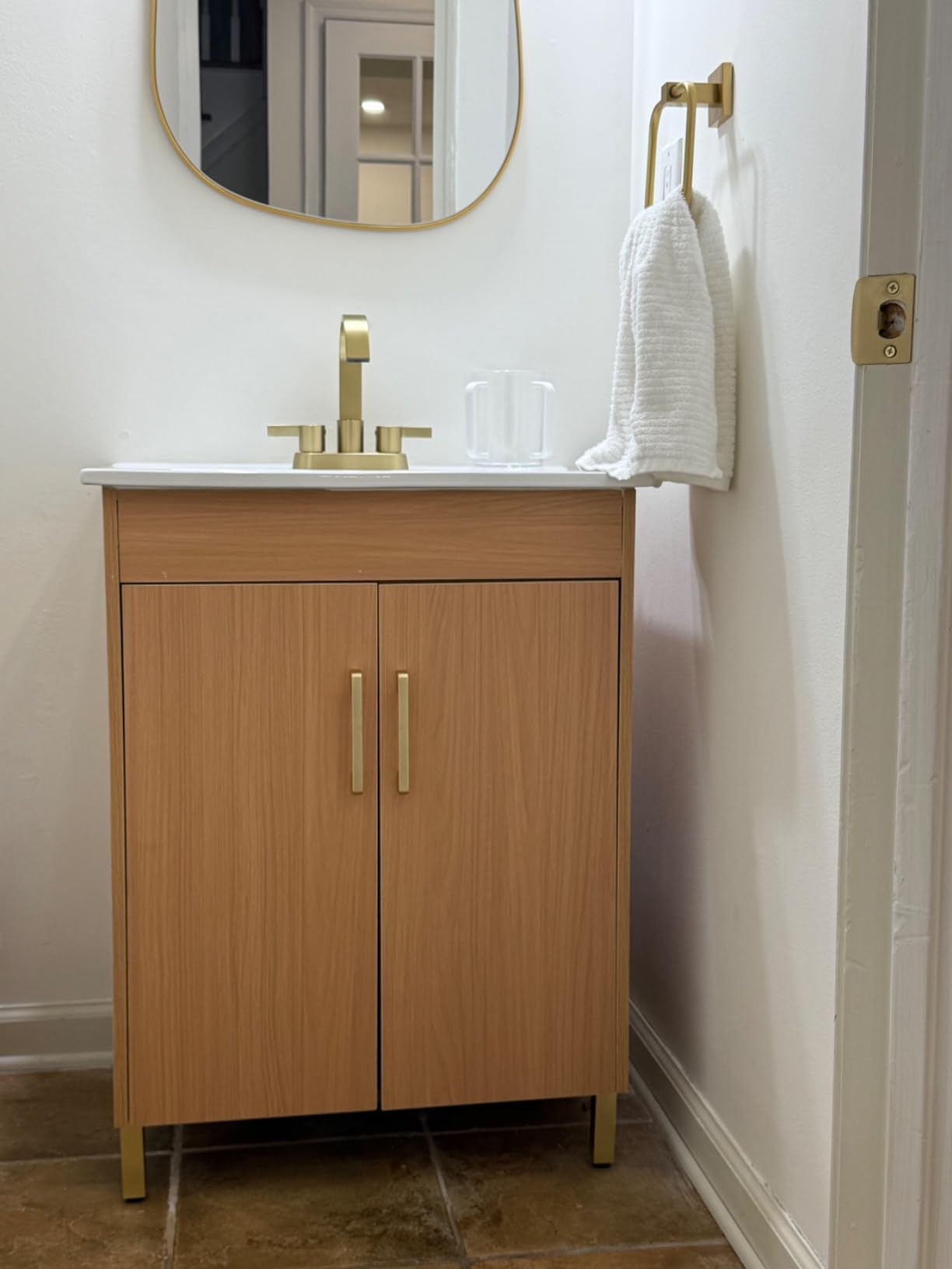 phiestina Pre-Assembled 20 Inch Floating Bathroom Vanity for Small Space, Wall-Mounted Black Cabinet with Ceramic Sink, Soft-Close Door, Left Side Storage, No Faucet customer photo 2