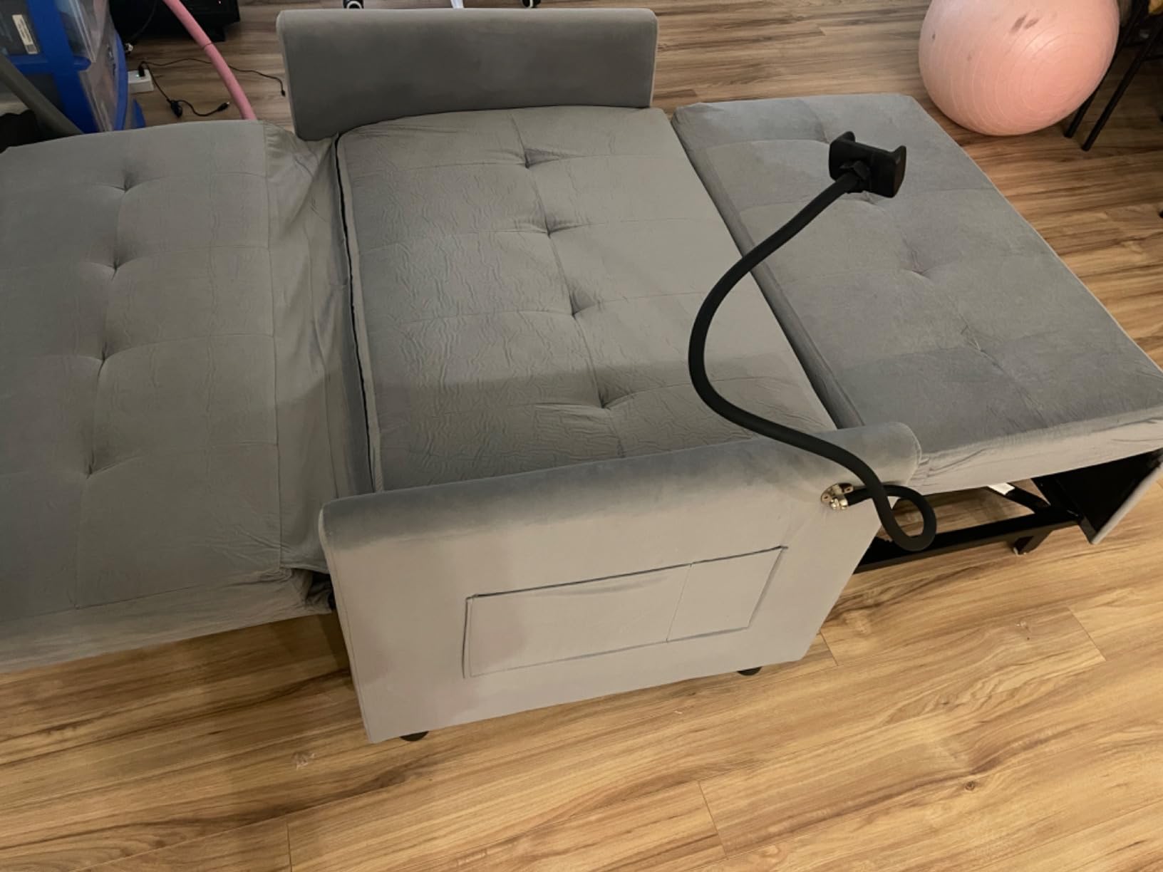 Modern 3-in-1 Convertible Sleeper Sofa Couch, 46