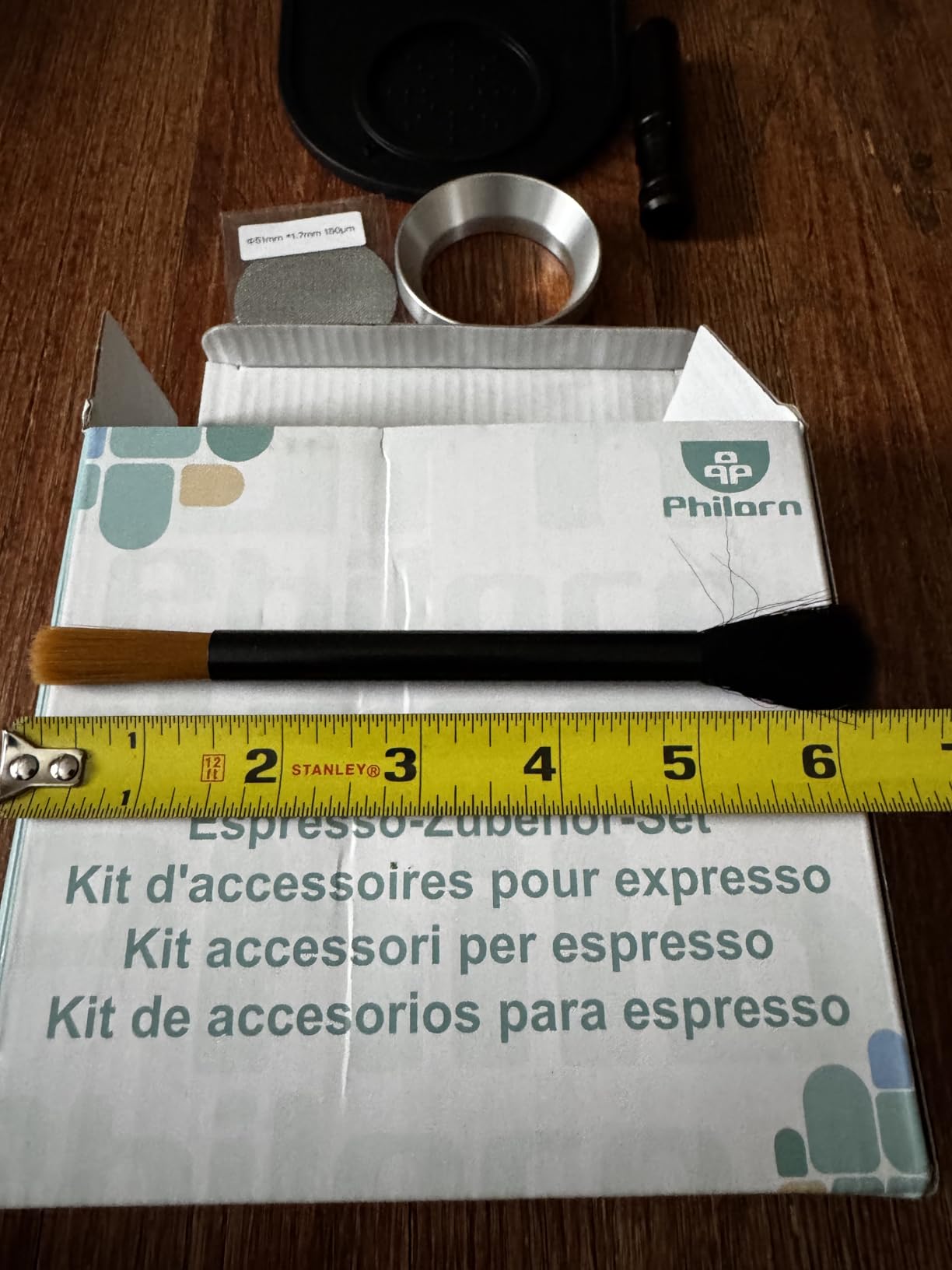 Philorn 51mm Espresso Accessories Kit, 6Pcs Dual Head Coffee Leveler, Puck Screen, Tamper Mat, Dosing Funnel, WDT Tool, Coffee Tamper Espresso Machine Accessories for 51mm Portafilter Barista Tools customer photo 2