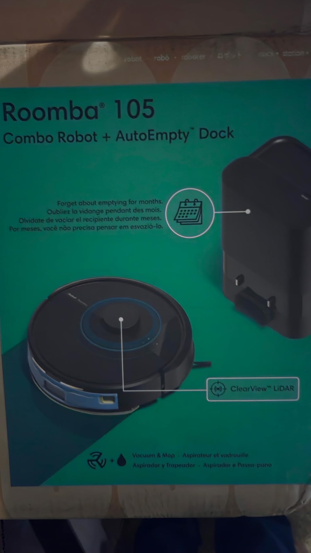 Roomba 105X Robot Vacuum & Mop Combo, AutoEmpty Dock, Self-Emptying for Up to 75 Days, 70x Power-Lifting Suction, Smart LiDAR Mapping, App & Voice Control, Ideal for Homes with Pets & Kids customer photo 2