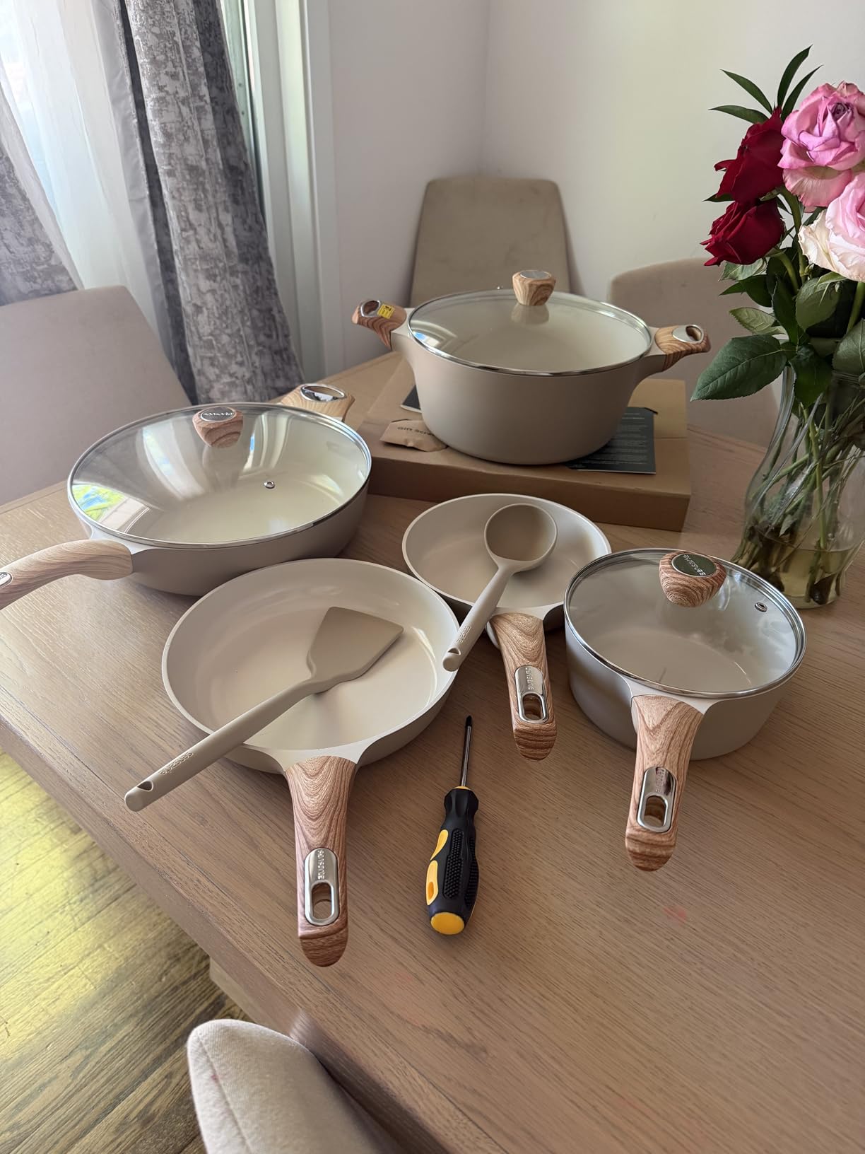 SENSARTE Ceramic Cookware Sets, Pots and Pans Set Non stick, 14 Piece Induction Cookware, Non toxic Healthy Non Stick Kitchen Cooking Set, with Frying Pans Set, PFAS PTFE PFOA PFOS Free customer photo 1
