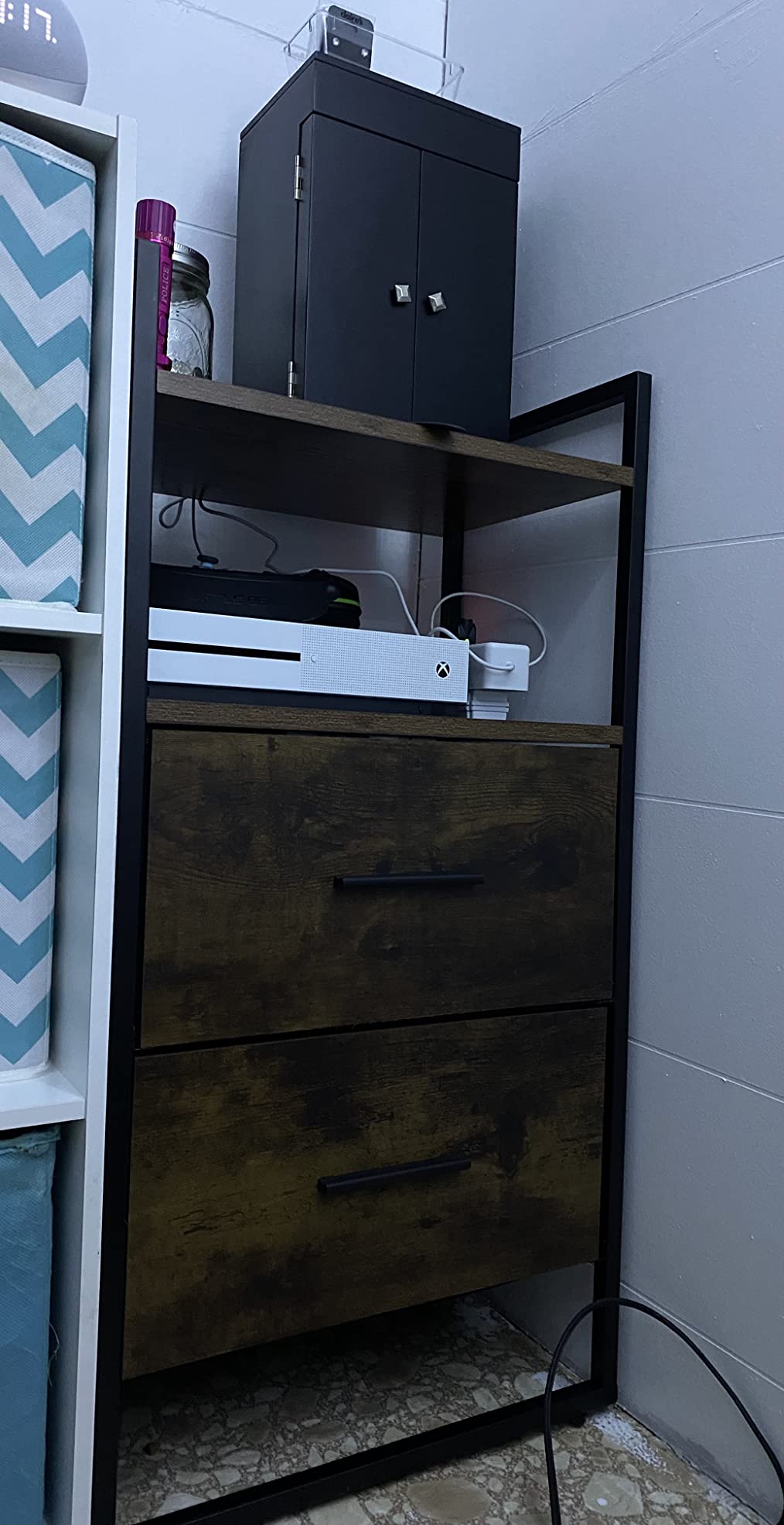 SONGMICS BELLAH Collection - TV Stand with Power Outlets and Lights, Entertainment Center Media Console for TVs Up to 80 Inches, Living Room, Shelves, Drawers, Industrial, Rustic Brown ULGS421K101S customer photo 1