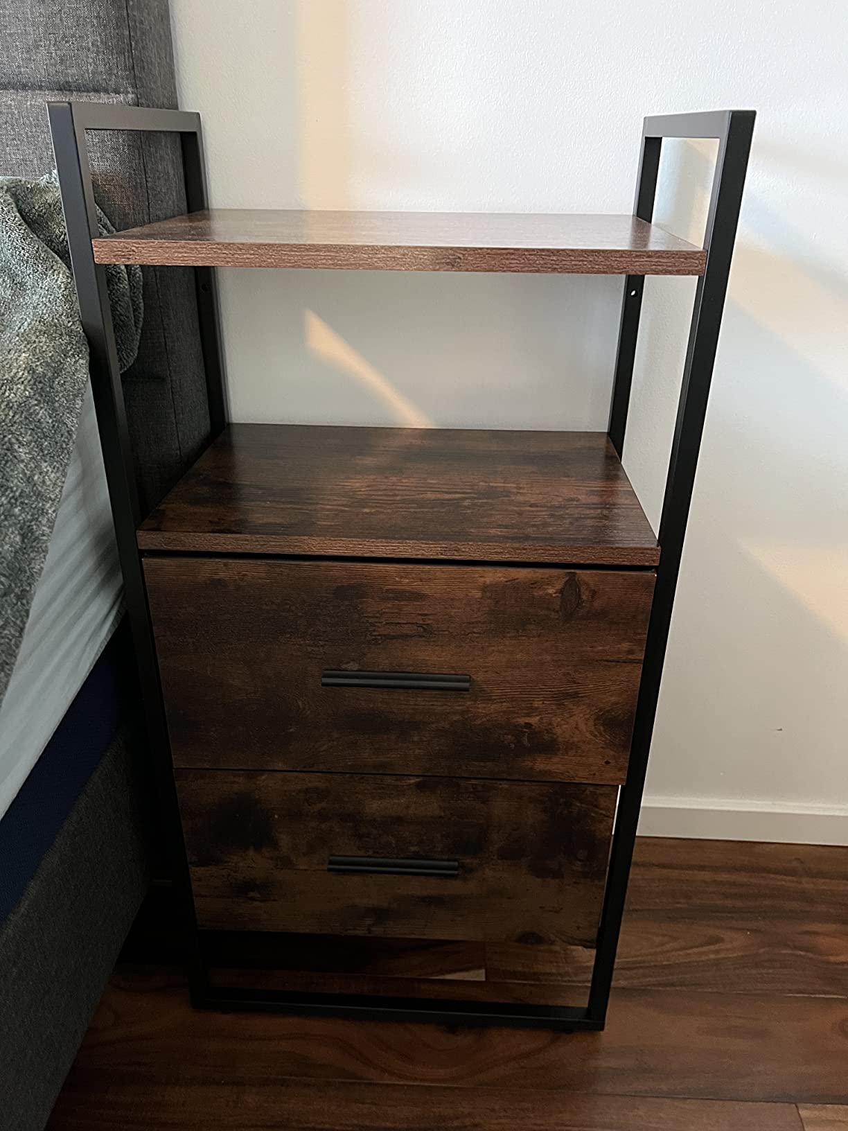 SONGMICS BELLAH Collection - TV Stand with Power Outlets and Lights, Entertainment Center Media Console for TVs Up to 80 Inches, Living Room, Shelves, Drawers, Industrial, Rustic Brown ULGS421K101S customer photo 2