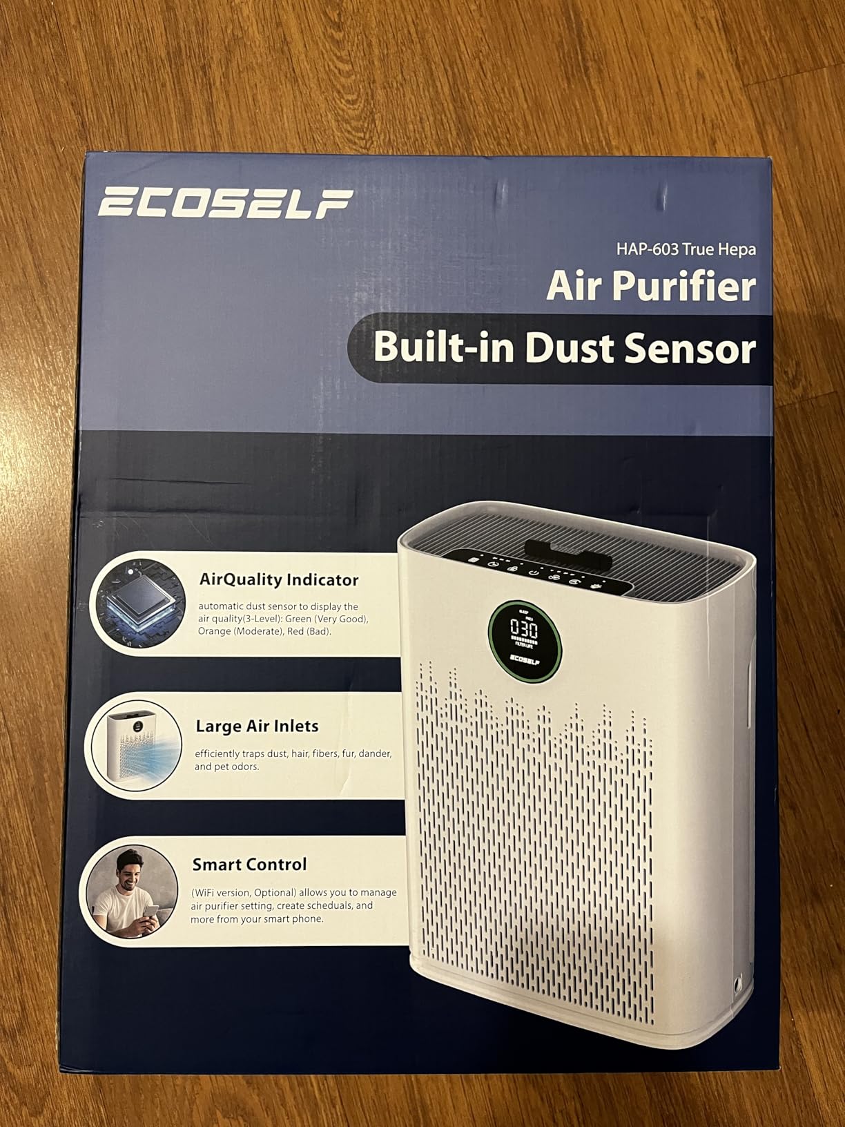 Air Purifiers for Home Large Room, Cover Up to 2400 Ft² with True HEPA Filter, Smart Mode, PM2.5 Air Quality Display, 22dB Sleep Mode, Aromatherapy with 2X-Purification & 360°Air Outlet, HAP603 customer photo 1