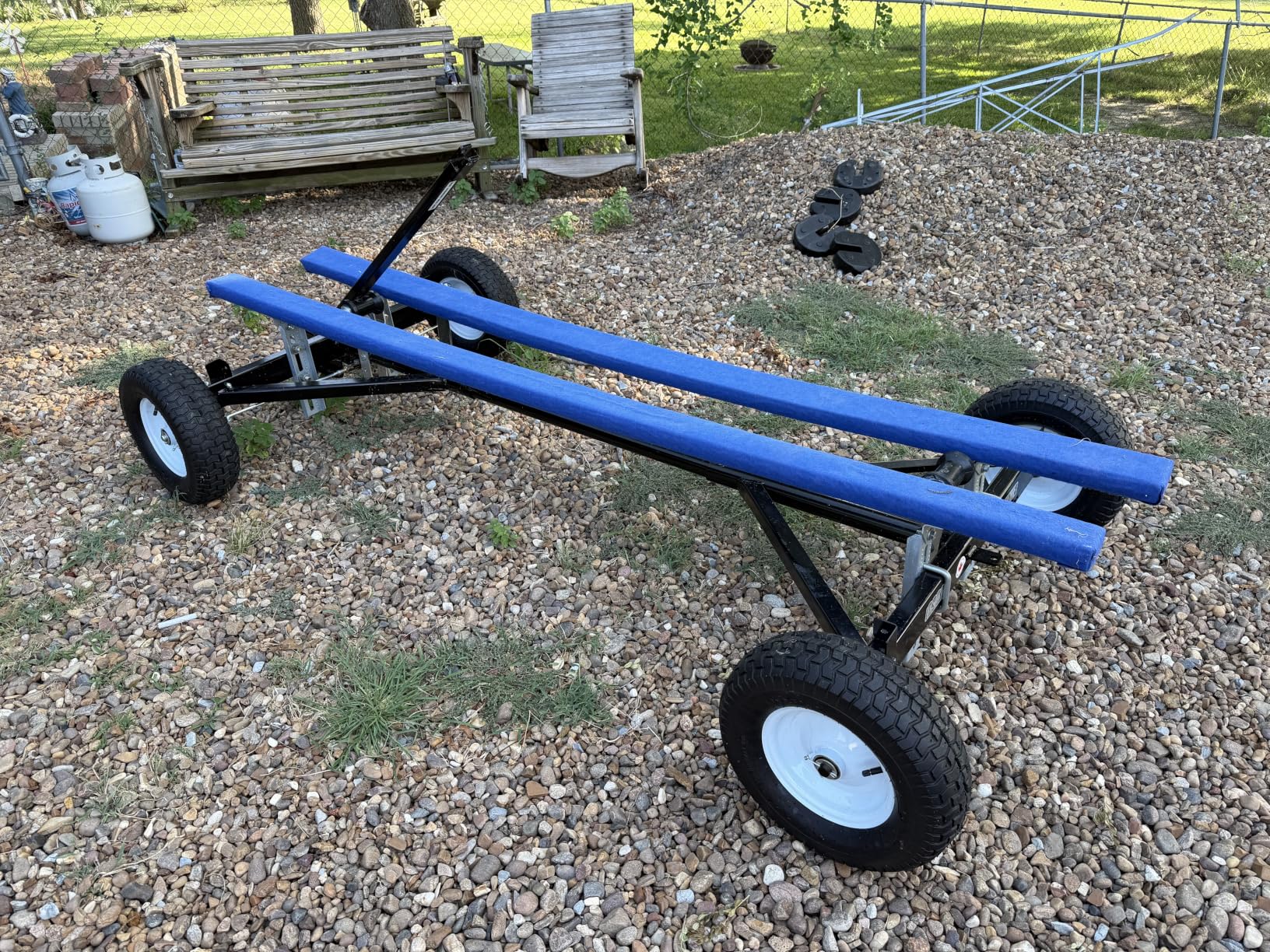 FARM-TUFF ATV Utility Wagon Chassis, 2200lb Capacity | Heavy-Duty Alloy Steel Platform Trailer Frame, Adjustable 49-78 Inch Length, Includes Pneumatic Tires & Hitch customer photo 1