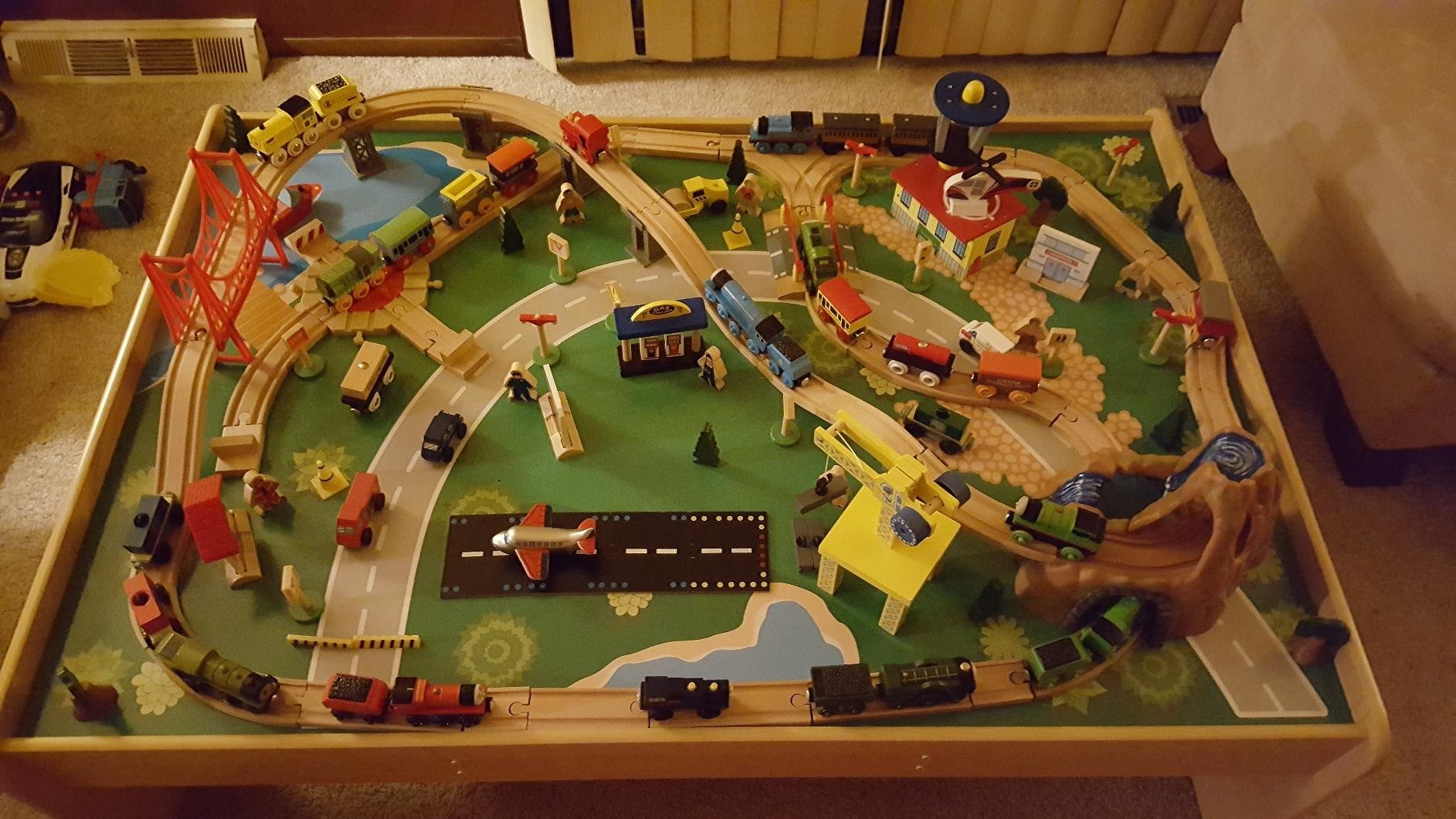 KidKraft Waterfall Mountain Wooden Train Set & Table; 120 Pieces, 3 Bins customer photo 2