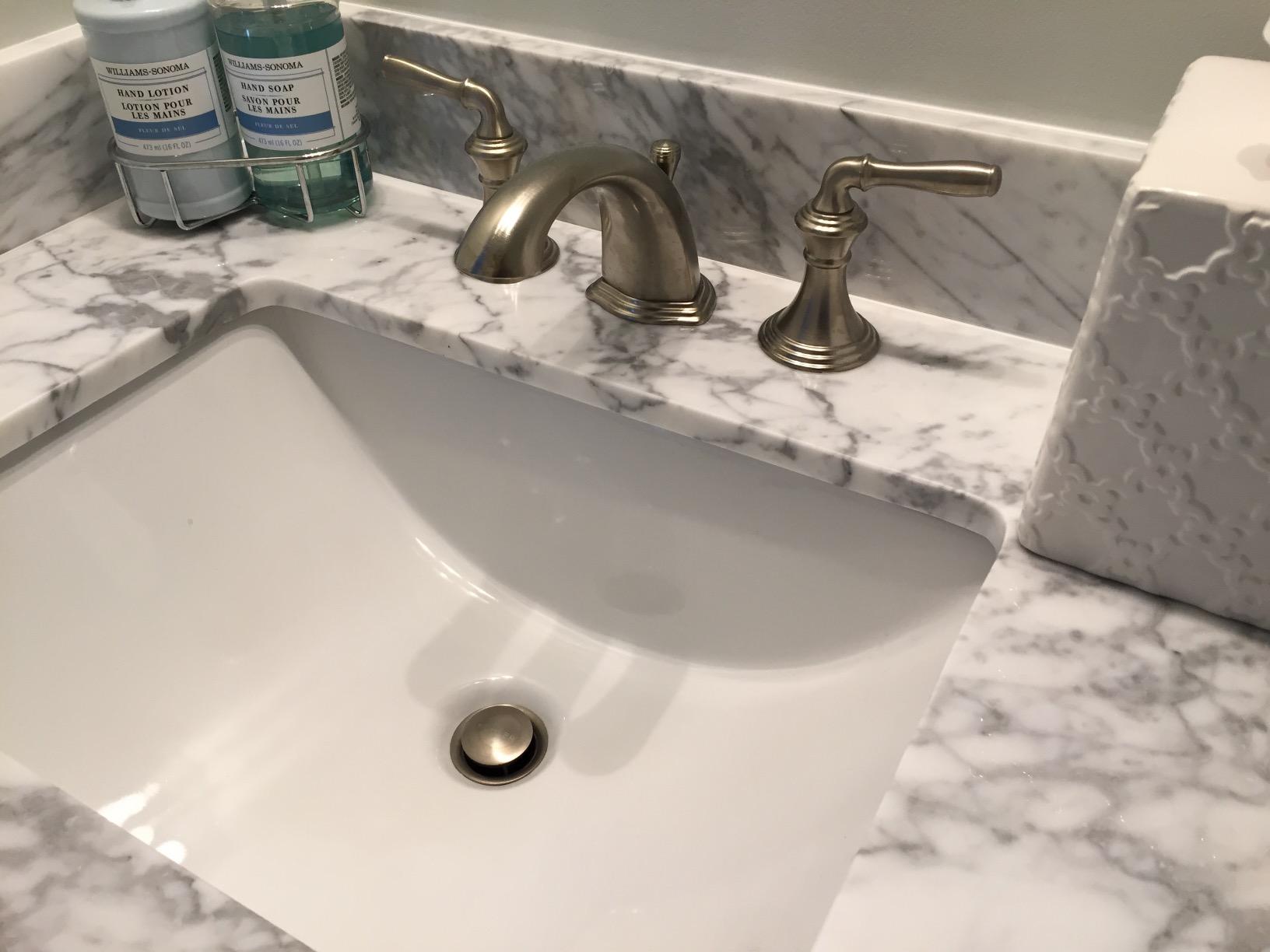 KOHLER K-394-4-BN Devonshire Widespread Bathroom Sink Faucet, Pop-Up Drain Assembly, 3-Hole Bathroom Faucets, 2-Handle, 1.2 GPM, Vibrant Brushed Nickel customer photo 1