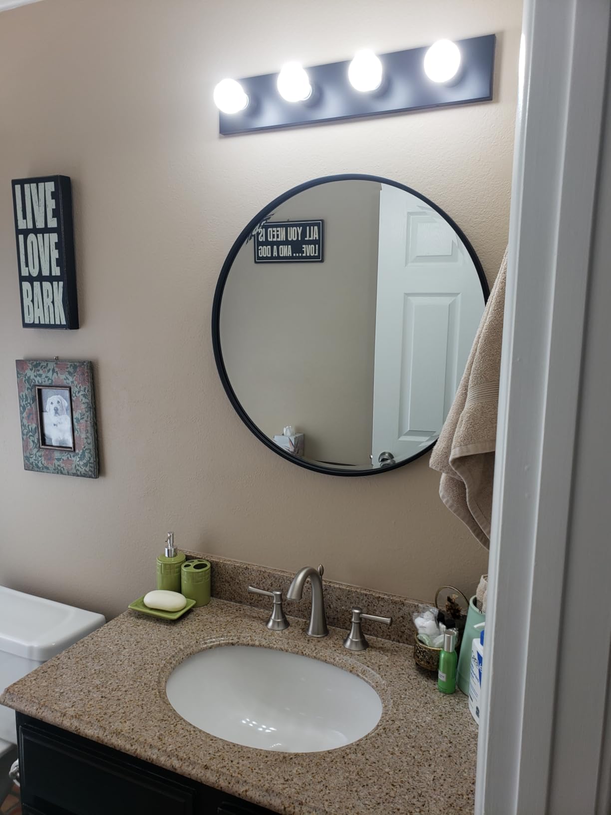 Design House Vanity Lighting, Steel Construction, 4 Vanity Lights, Dimmable, Uses Four 60W Bulbs, Polished Chrome, 24.0 in. W x 4.3 in. H x 2.0 in. D, 500892 customer photo 2