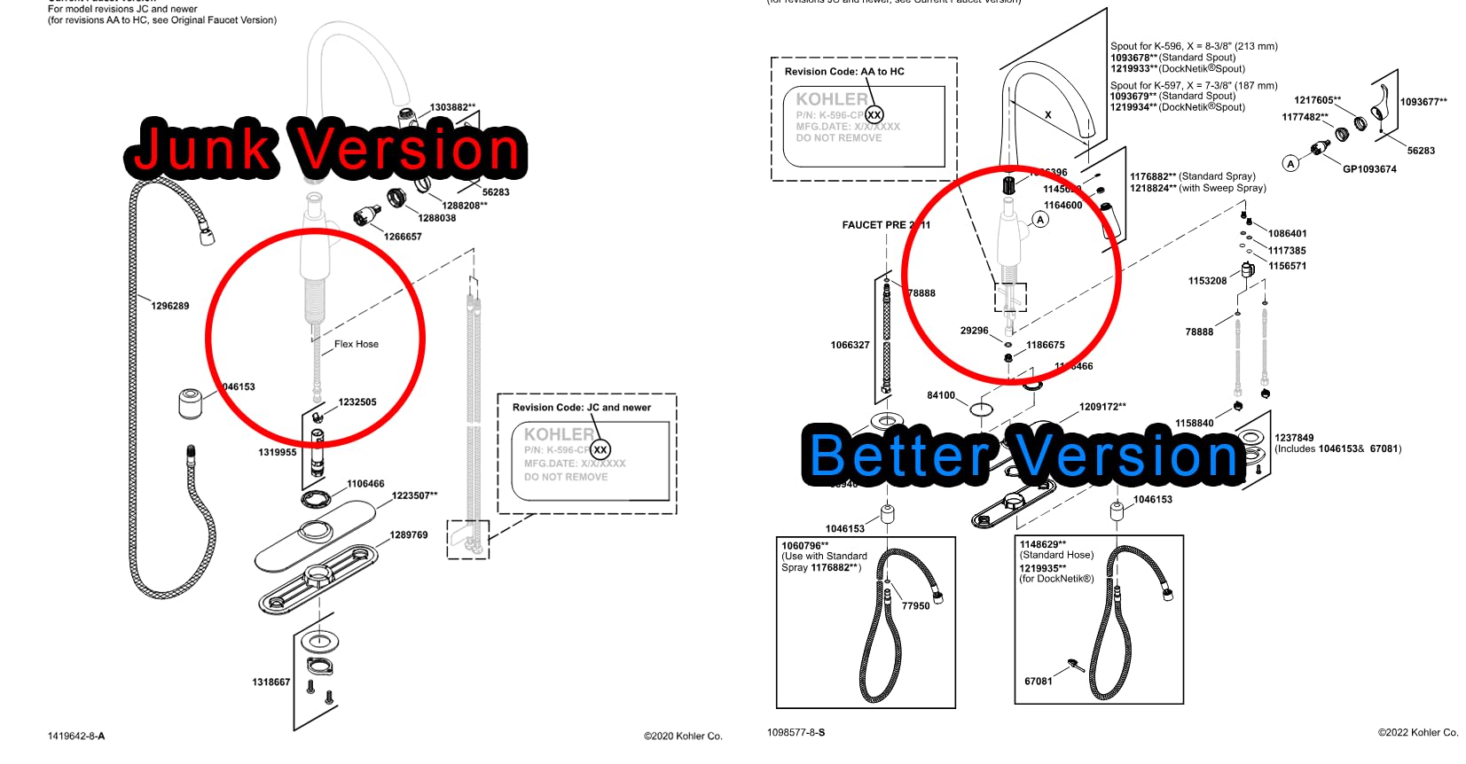 KOHLER 596-VS Simplice Kitchen Sink Faucets with Pull Down Sprayer, 3-Spray Design, Vibrant Stainless Kitchen Faucets, High Arch customer photo 1