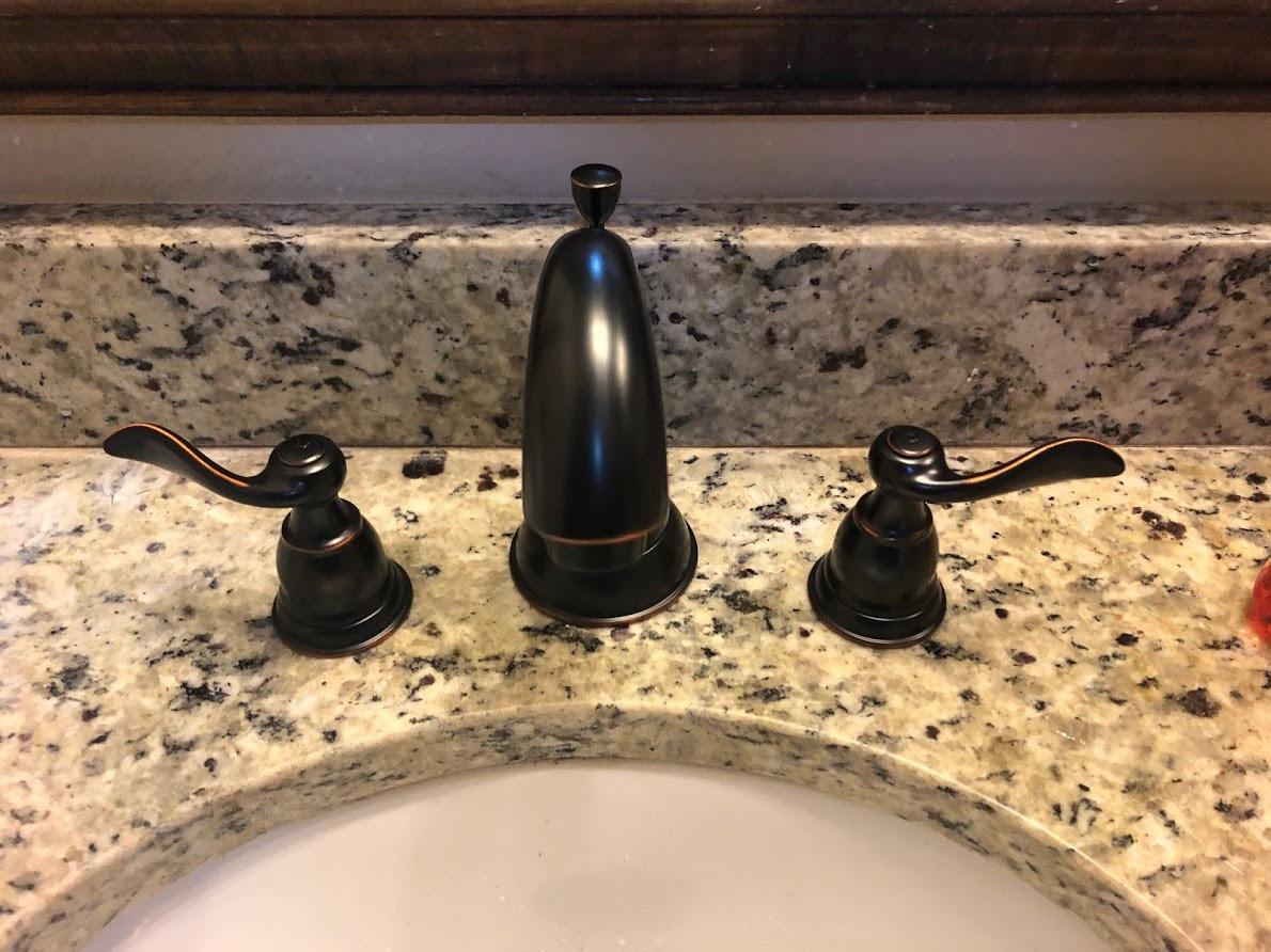 Delta Windemere Oil Rubbed Bronze Bathroom Faucet 3 Hole, 8 Inch Widespread Bathroom Sink Faucet for Vanity, Metal Push-Pop Drain Assembly, Oil Rubbed Bronze B3596LF-OB customer photo 1