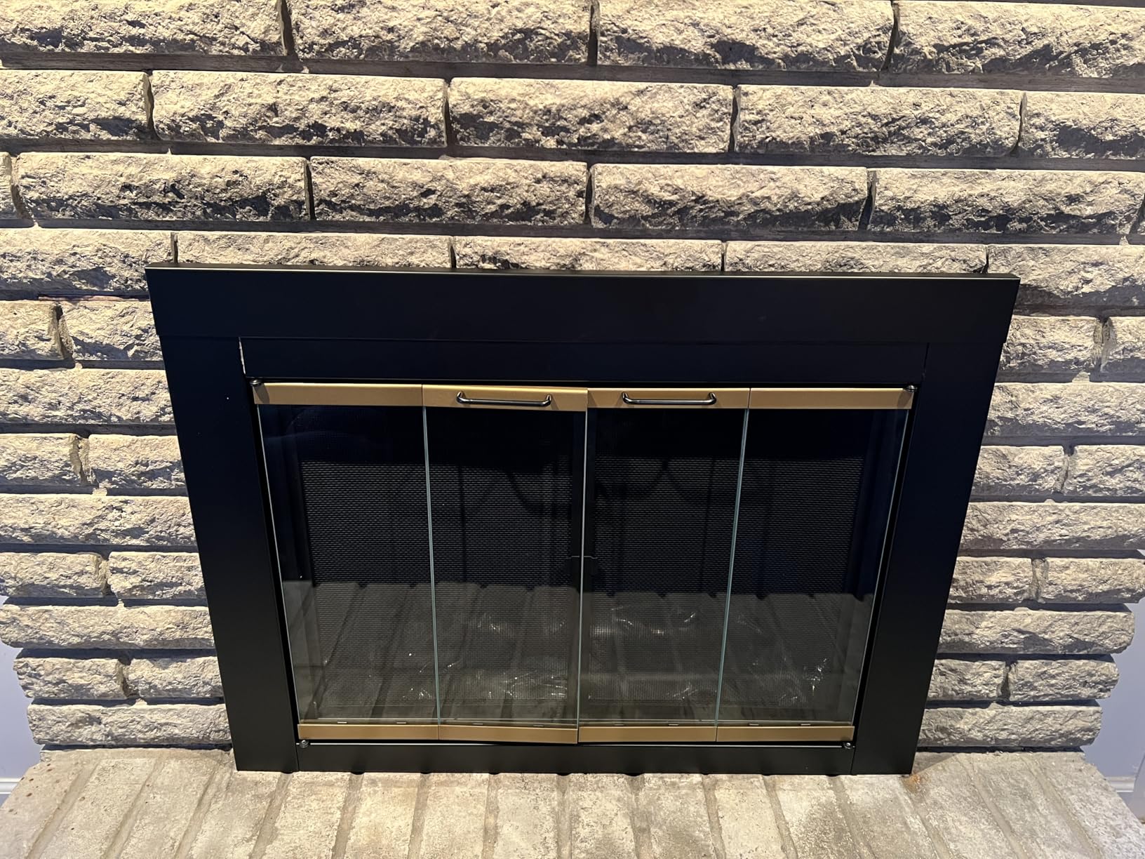 Pleasant Hearth AR-1021 Arrington Fireplace Glass Door, Black, Medium customer photo 1