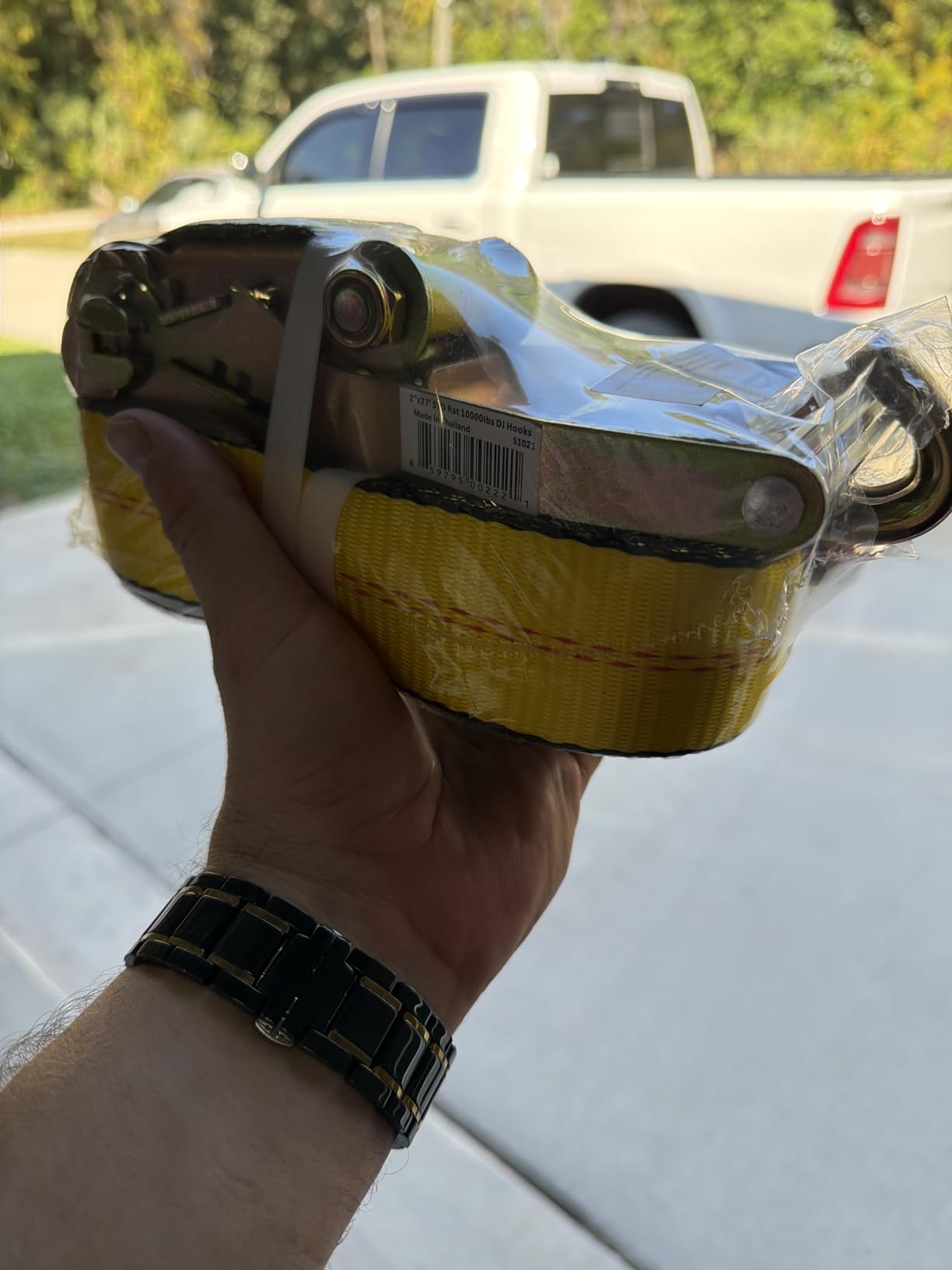 Everest Premium Ratchet Tie Down - 1 PK - 2 IN - 27 FT - 3333 LBS Working Load - 10000 LBS Break Strength - Double J Hook customer photo 1