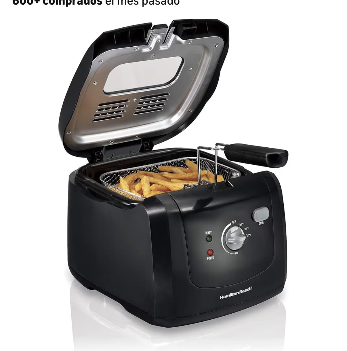 Hamilton Beach Cool Touch Electric Deep Fryer with Basket For Home Use | 2 Liter / 8 Cup Oil Capacity | 1500 Watts | Cool-Touch Sides | Lid With View Window | Adjustable Temperature | Black | 35021 customer photo 1