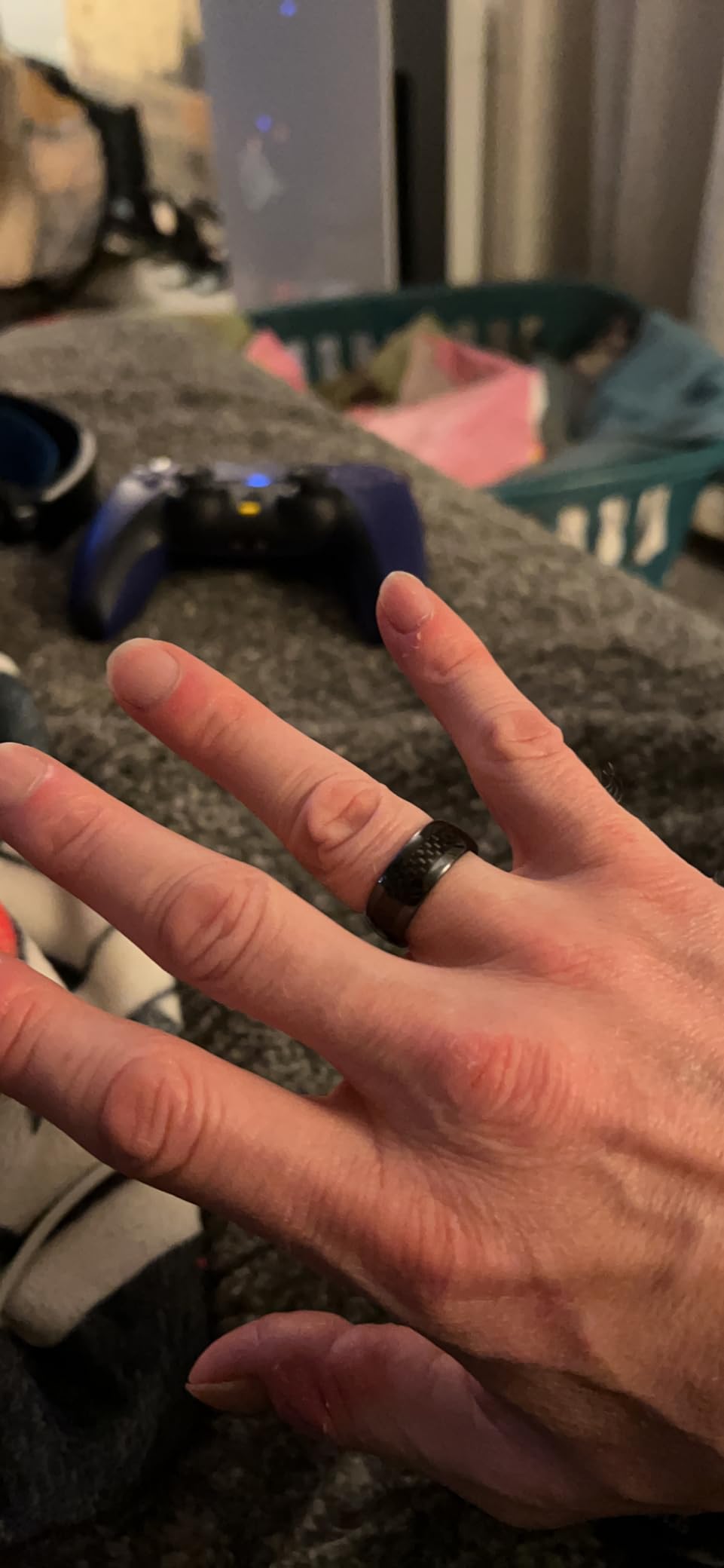 Black Ceramic Carbon Fiber Inlay Ring | Recessed Edge or Half Dome | Comfort Fit Band | Non conductive customer photo 1