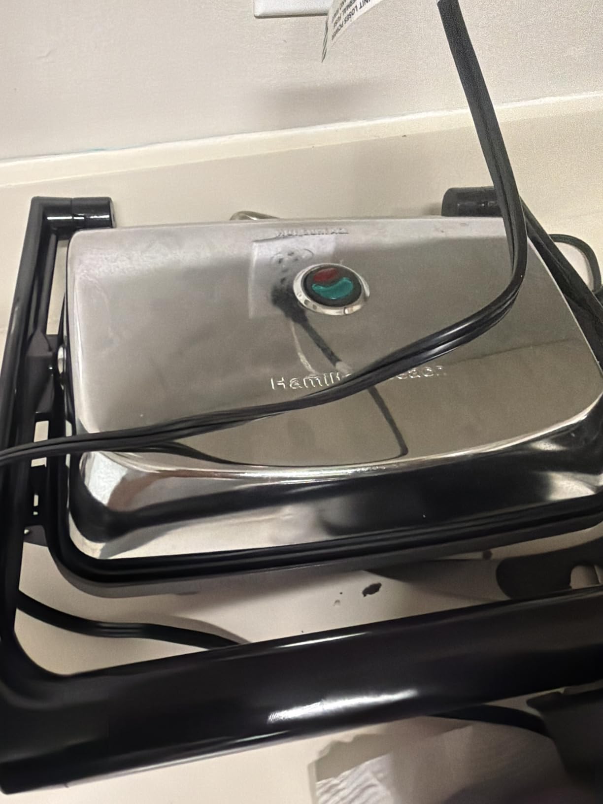Hamilton Beach Panini Press, Sandwich Maker & Electric Indoor Grill | Floating Hinge Evenly Cooks Any Sandwich | Locking Lid | PFAS-Free Non-Stick 8