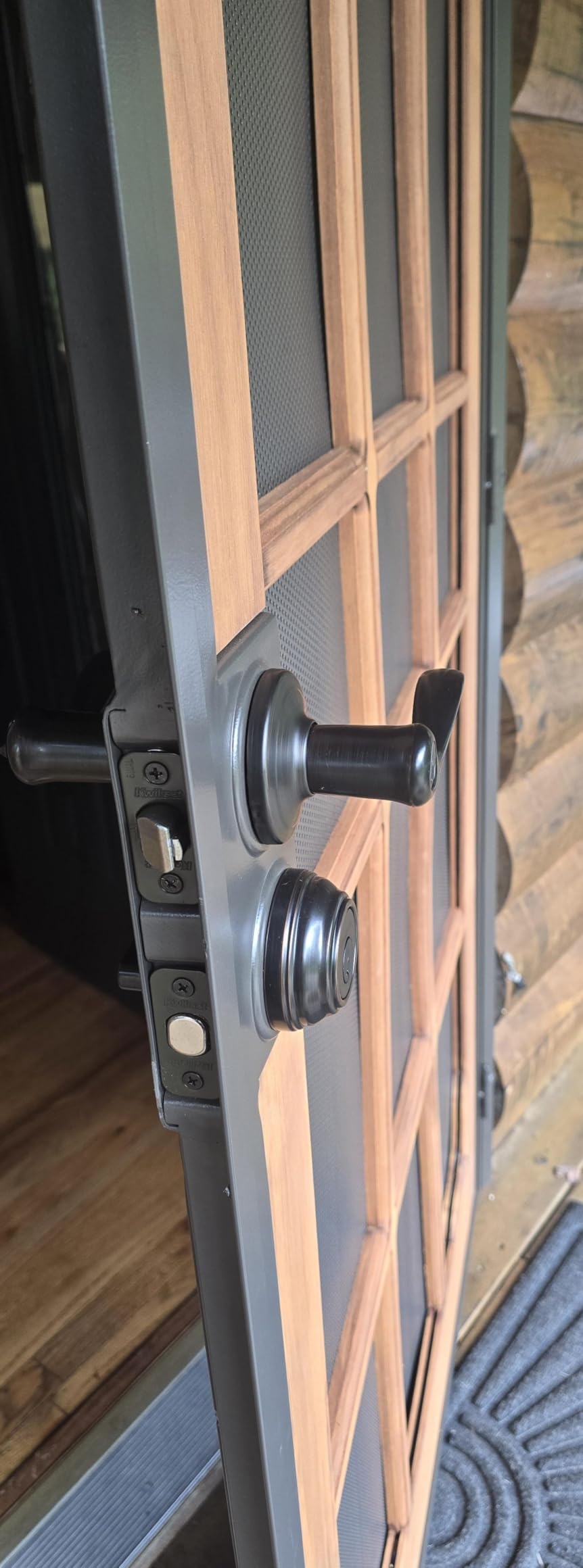 Prime-Line 3809BZ3068-I-WF Woodguard Steel Security Door, Bronze - Traditional Screen Door Style, Steel and Wood Construction, Non-Handed customer photo 2