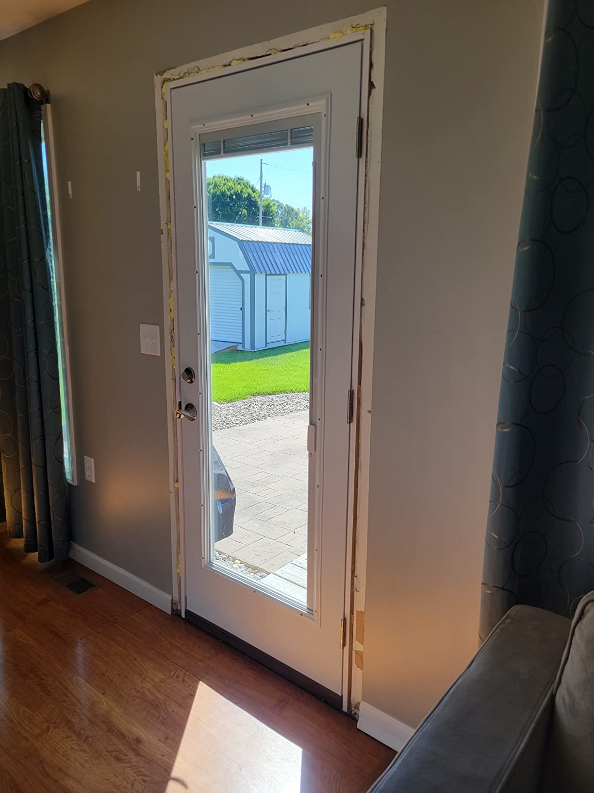 National Door Company, Steel, Primed, Left-Hand Inswing, Raise/Lower Blinds, Full Lite, Single Prehung Front Door, 36