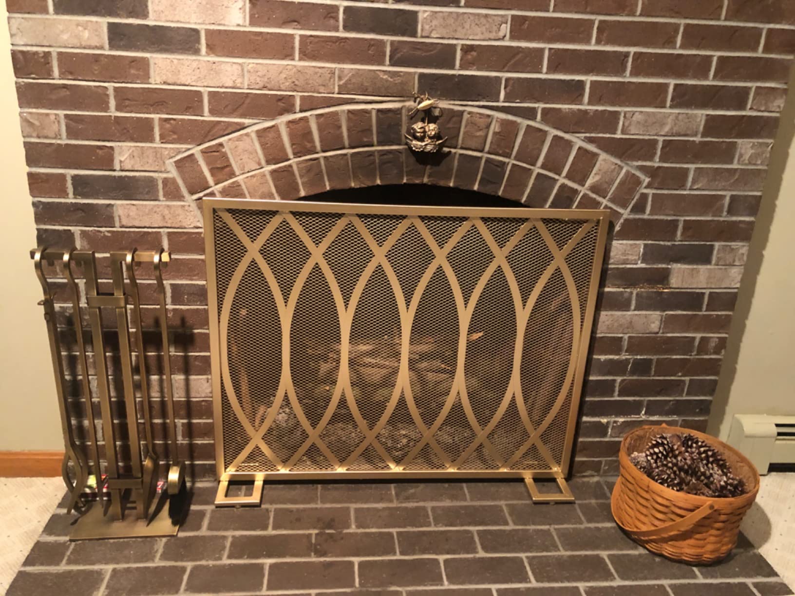 Pilgrim Home and Hearth 18086 Sinclair Fireplace Tool Set, Burnished Brass, 20 Pounds customer photo 1