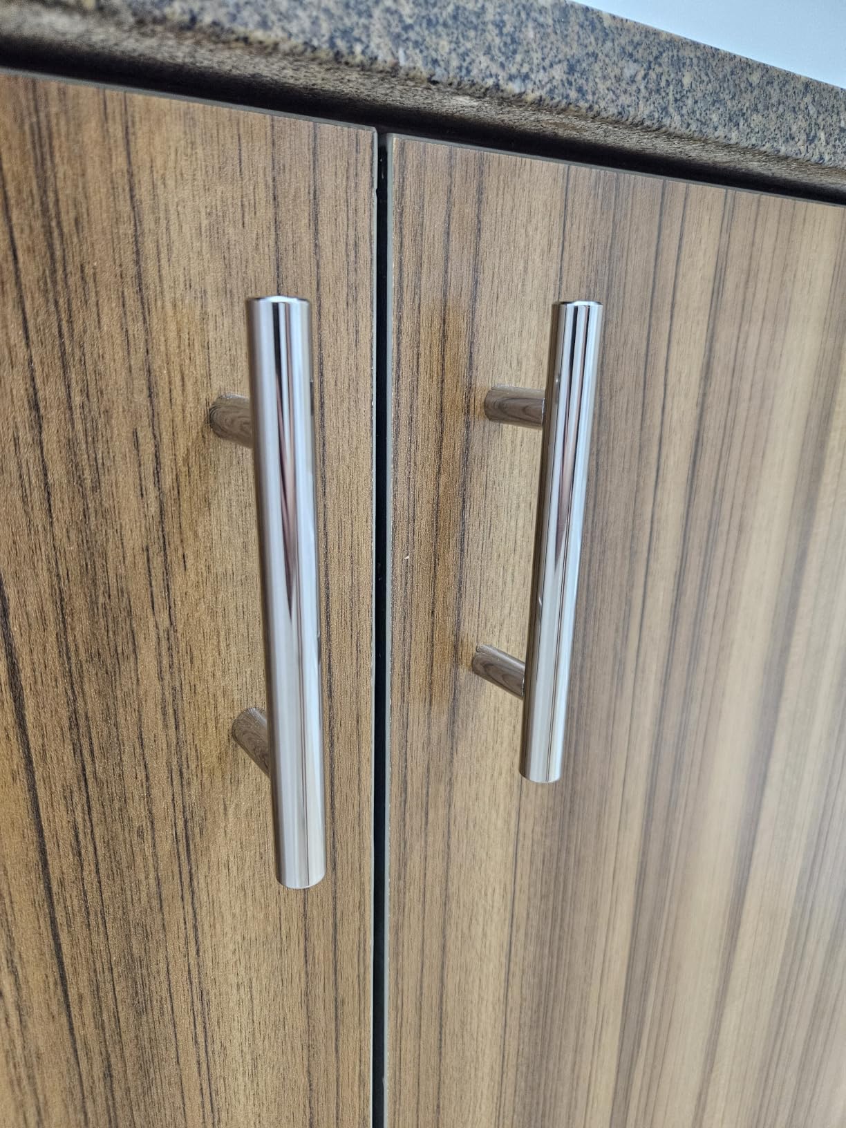 Probrico (30 Pack 3 Inch Hole Centers Kitchen Cabinet Handles Euro T Bar Cabinet Pulls Stainless Steel Kitchen Drawer Handles Brushed Nickel Furniture Dresser Cabinet Hardware, 5 Inch Total Length customer photo 1