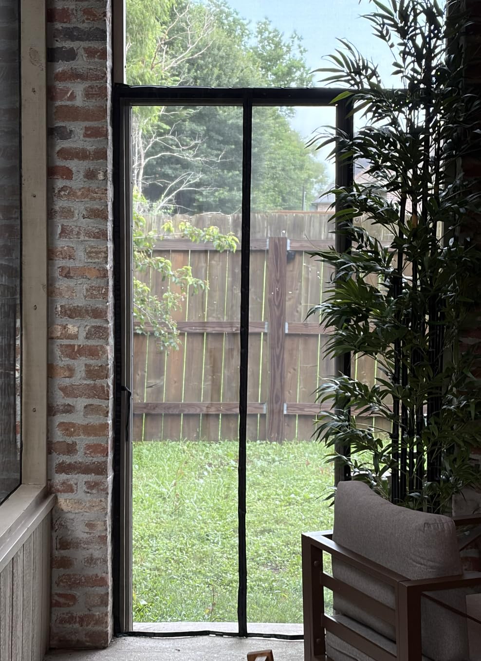 Flux Phenom Magnetic Screen Door - Bugs Out, Breeze in - 9min Install Auto-Sealing Heavy Duty Double Stitched Mesh, 52 Magnets, Hands Free Sliding & Patio Doors Net, Pet & Kid Friendly, 38 x 82 Inch customer photo 2