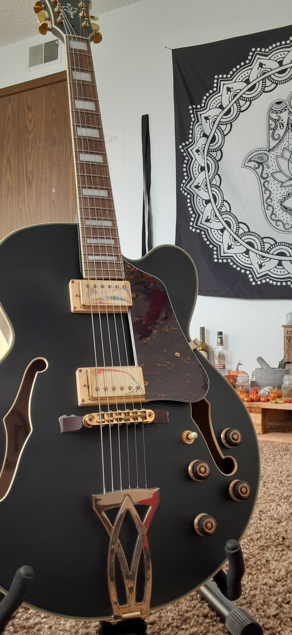 Ibanez AF75GBKF AF Artcore Black Flat Hollow Body Electric Guitar customer photo 2