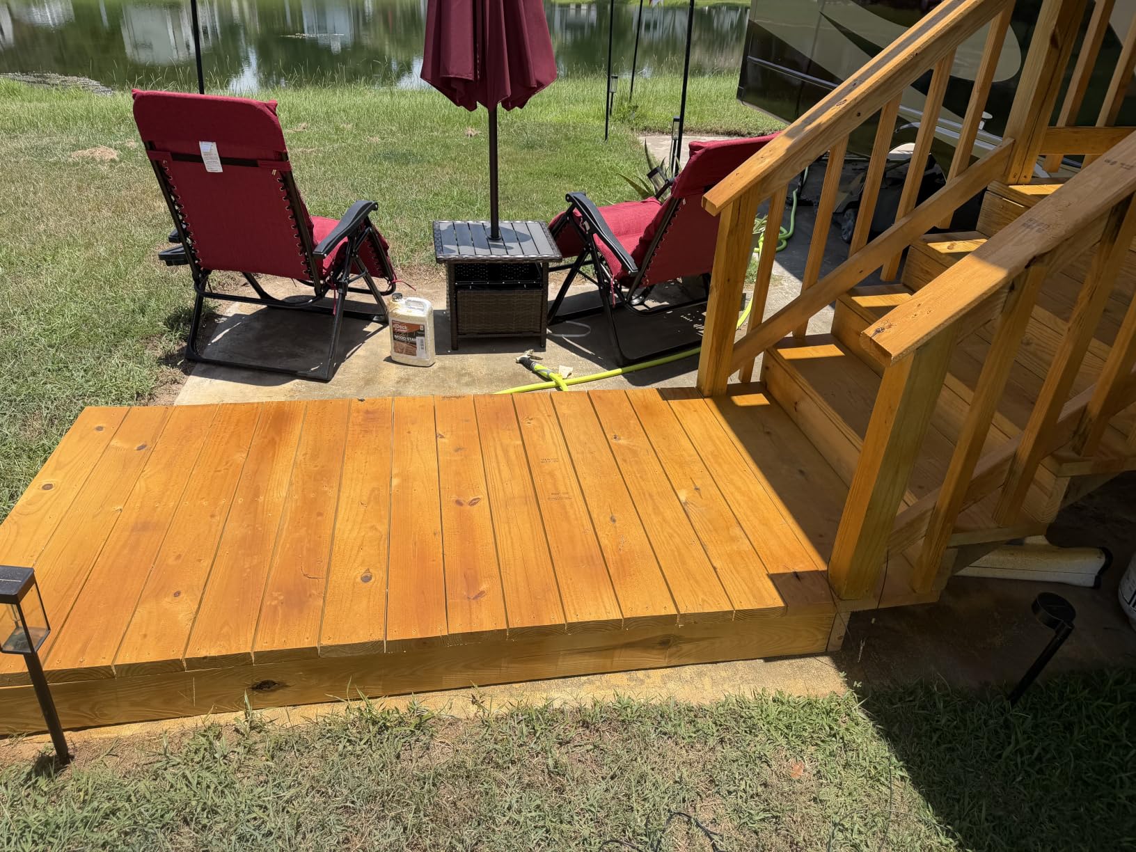 #1 Deck Premium Semi-Transparent Outdoor Wood Stain and Sealer in One - Water Based Wood Stain for Decks, Fences, & Siding - 1 Gallon (Dark Walnut) customer photo 2
