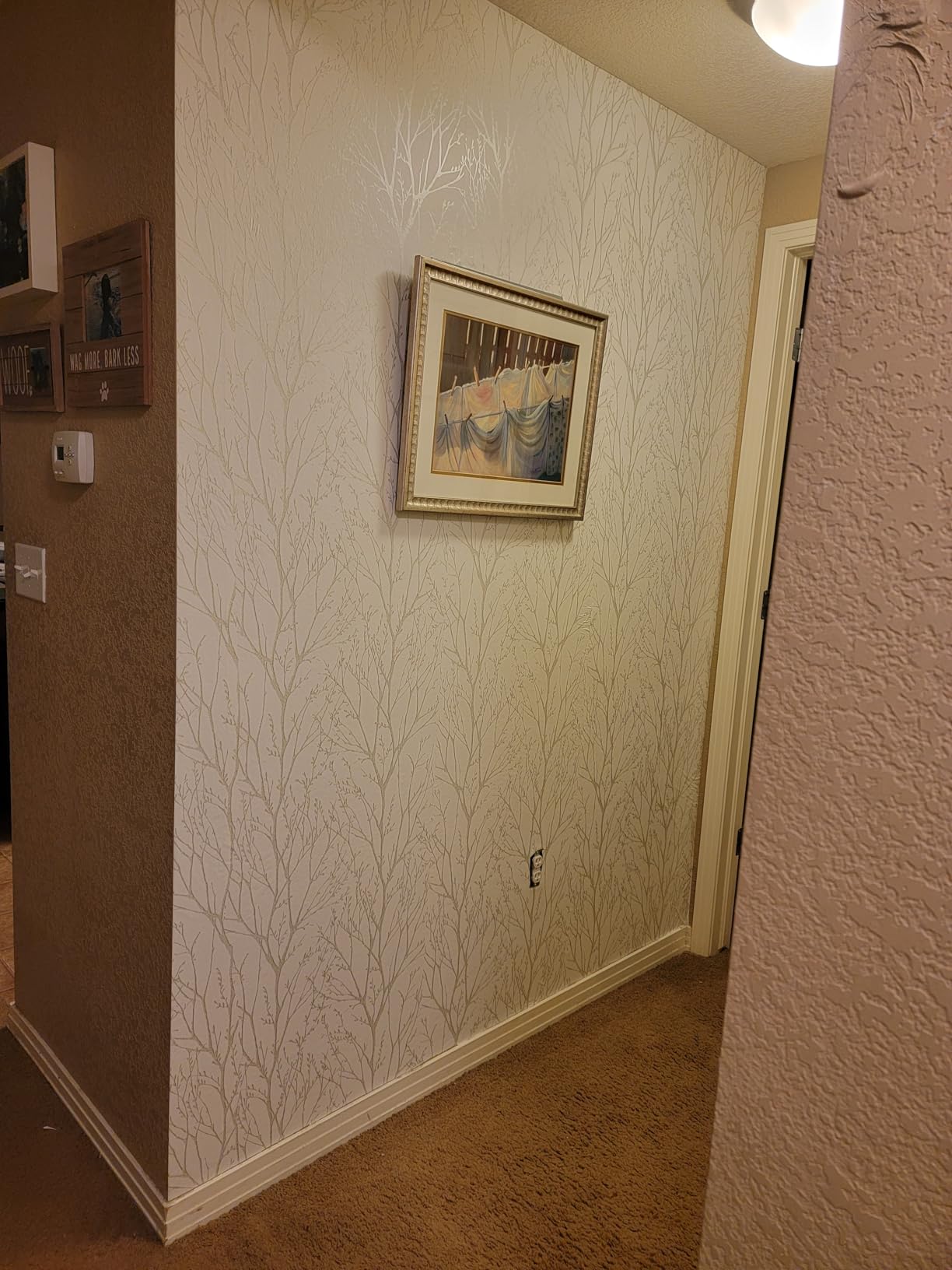 NuWallpaper Treetops Peel and Stick Wallpaper, White and Off-White, Removable Wallpaper, 20.5 in x 18 ft customer photo 1