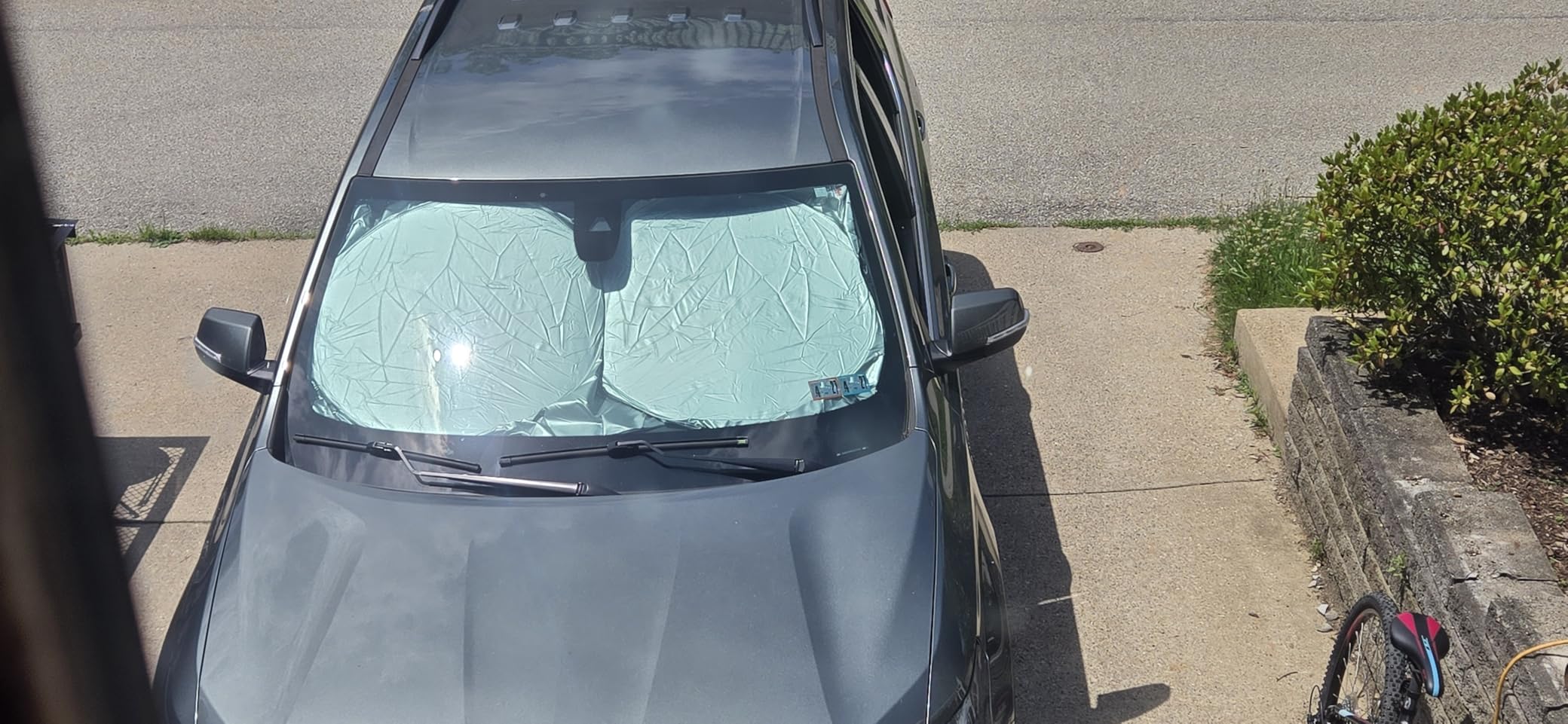 Magnelex Car Windshield Sunshade - Double-Layer Design for 2X Heat Blocking, Blocks UV Rays, Foldable Sun Shade for Cars, Trucks & SUVs, Keeps Interior Cooler, Medium (59 x 31 in) customer photo 1
