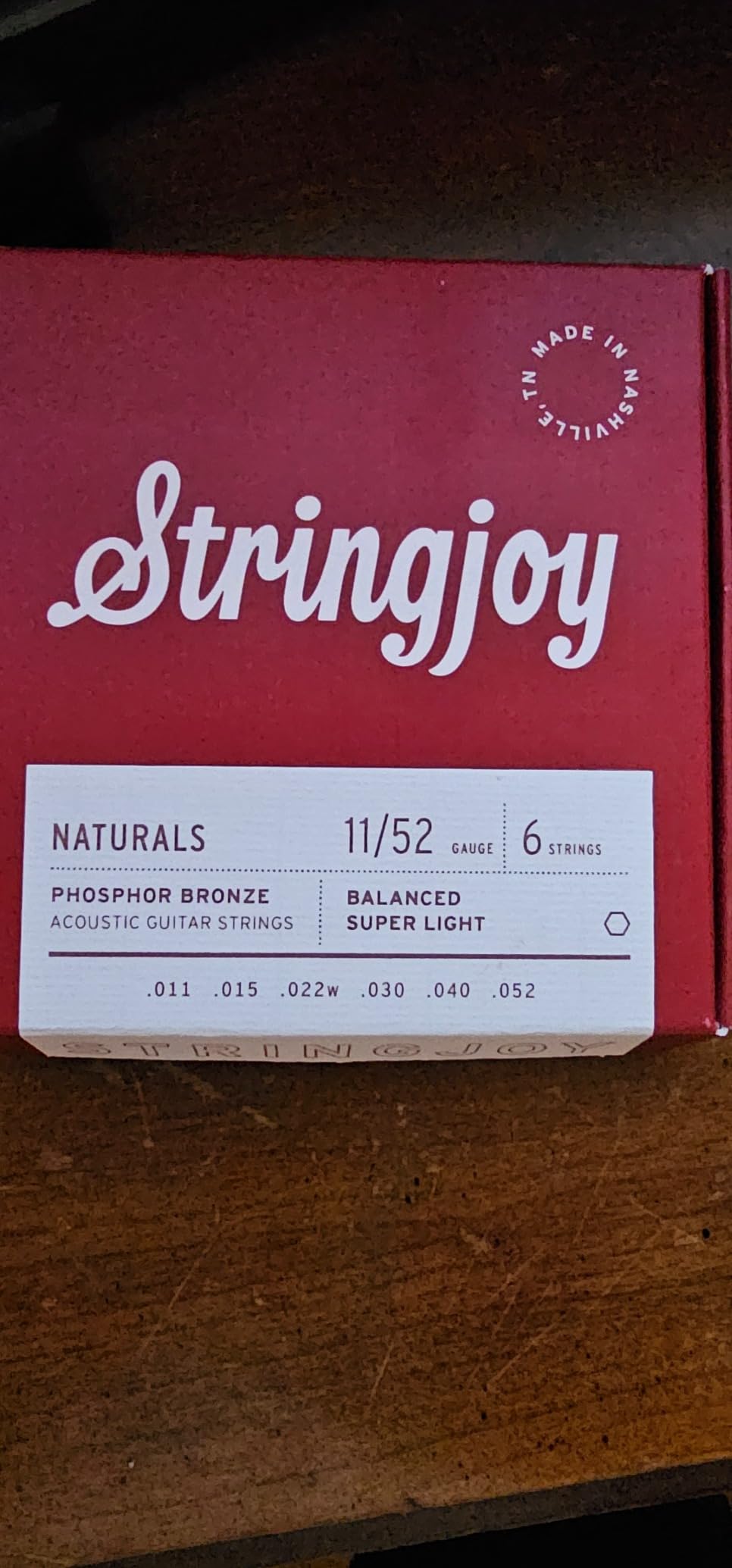 Stringjoy Naturals 11-52 Balanced Super Light Gauge Phosphor Bronze Acoustic Guitar Strings customer photo 1