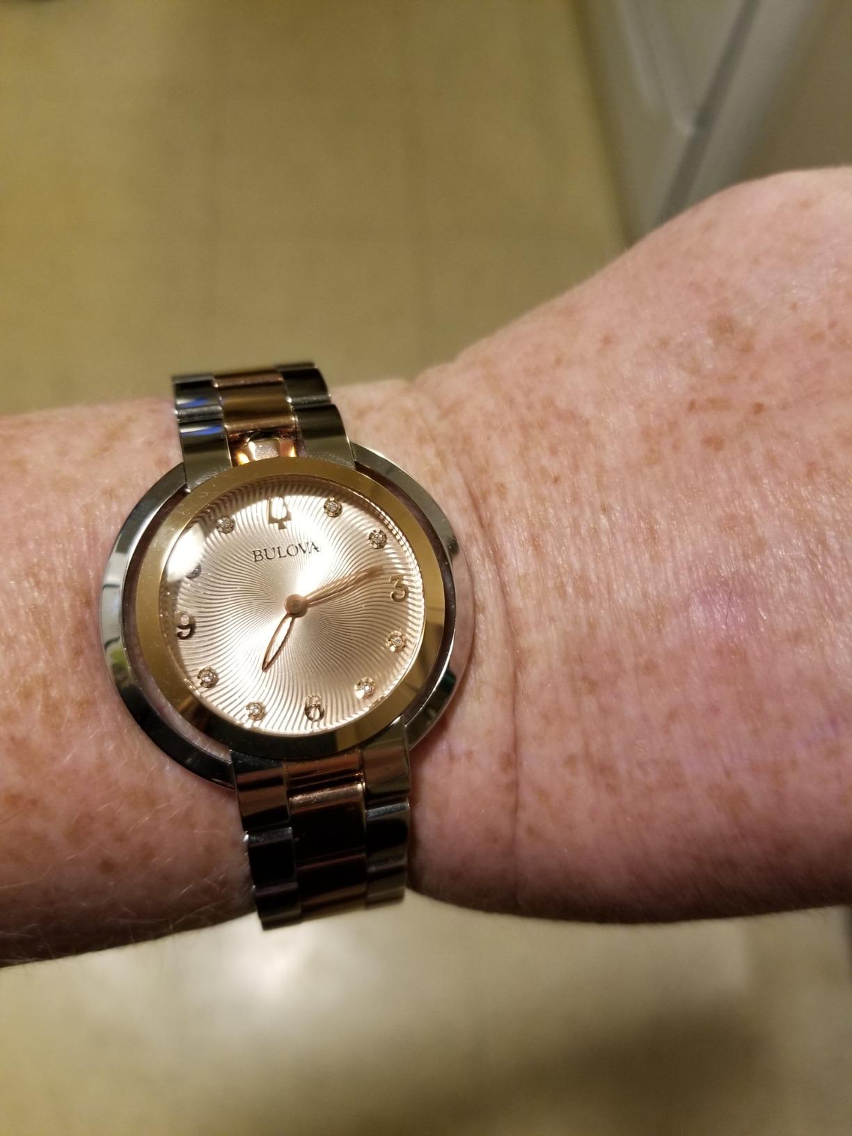 Bulova Ladies Rubaiyat Diamond Dial Stainless Steel Watch customer photo 1