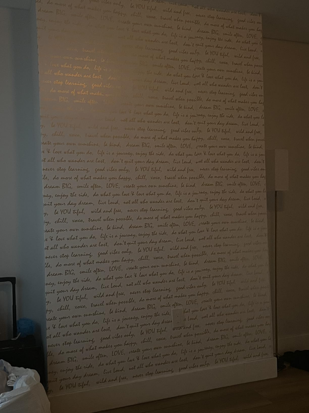 RoomMates Black Dream Big Script Peel and Stick Wallpaper, 20.5 in x 16.5 ft Roll, Vinyl, Removable, For Smooth Surfaces customer photo 2