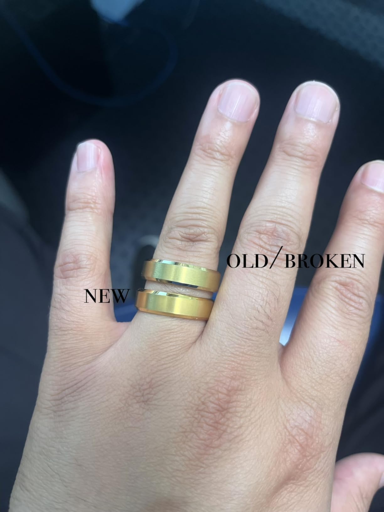 4mm 6mm 8mm Black/Silver/Gunmetal/Gold Tungsten Wedding Couple Bands Rings Men Women Matte Brushed Finish Center Engraved I Love You Size 4 To 17 customer photo 2