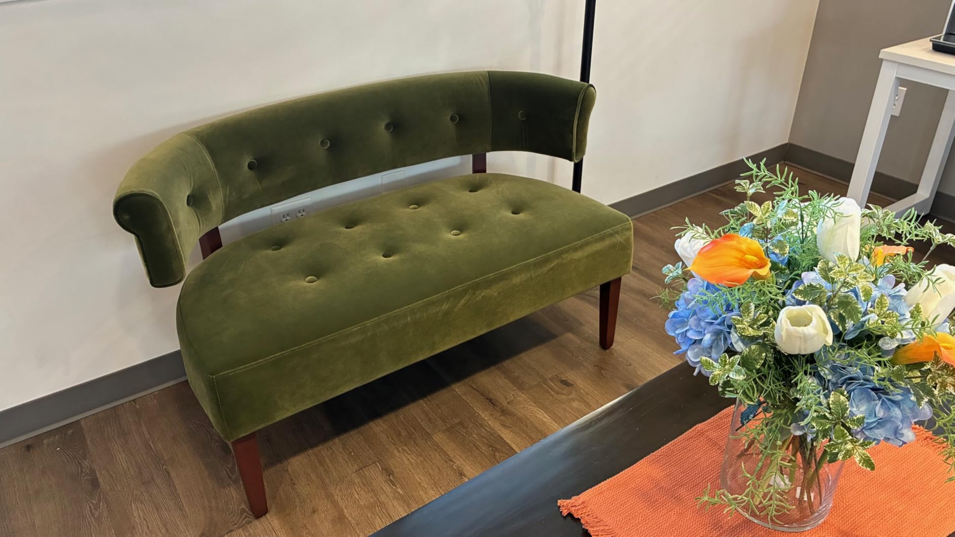 Jennifer Taylor Home Jared Roll Arm Tufted Bench Settee with Back customer photo 1
